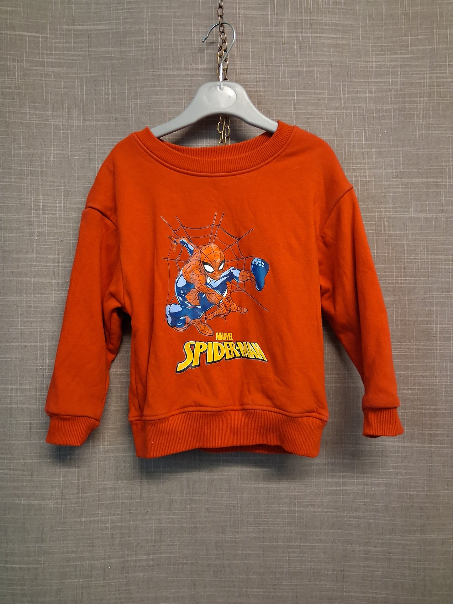 Spider Man Boys Sweater Red Graphic Print Age 5 Years