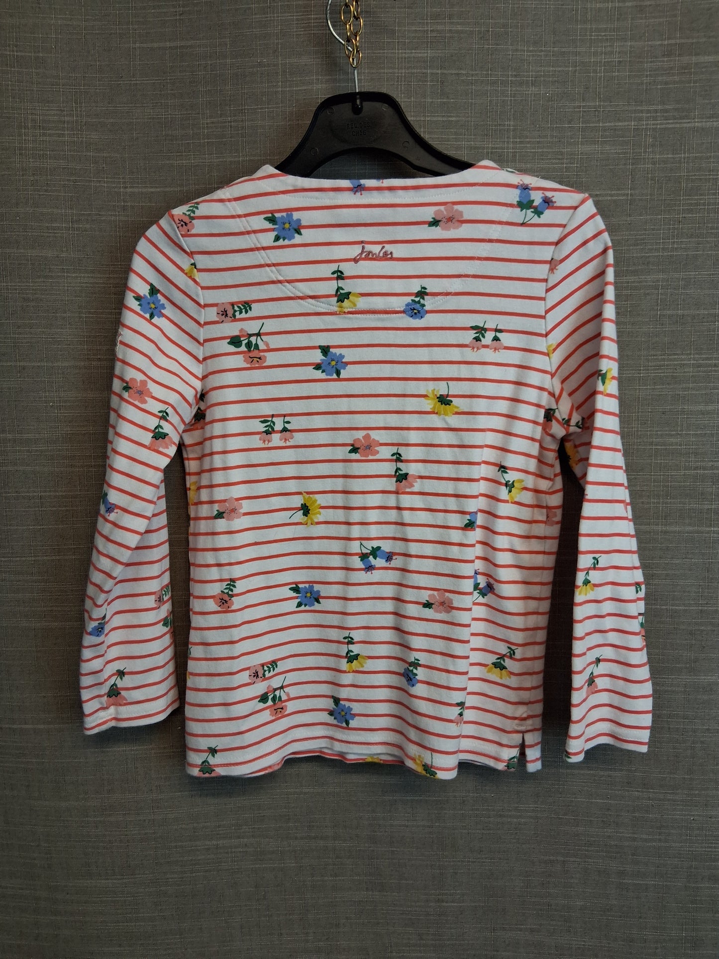 Joules Girls Long Sleeve Top Striped Floral Jersey Age 8 Years