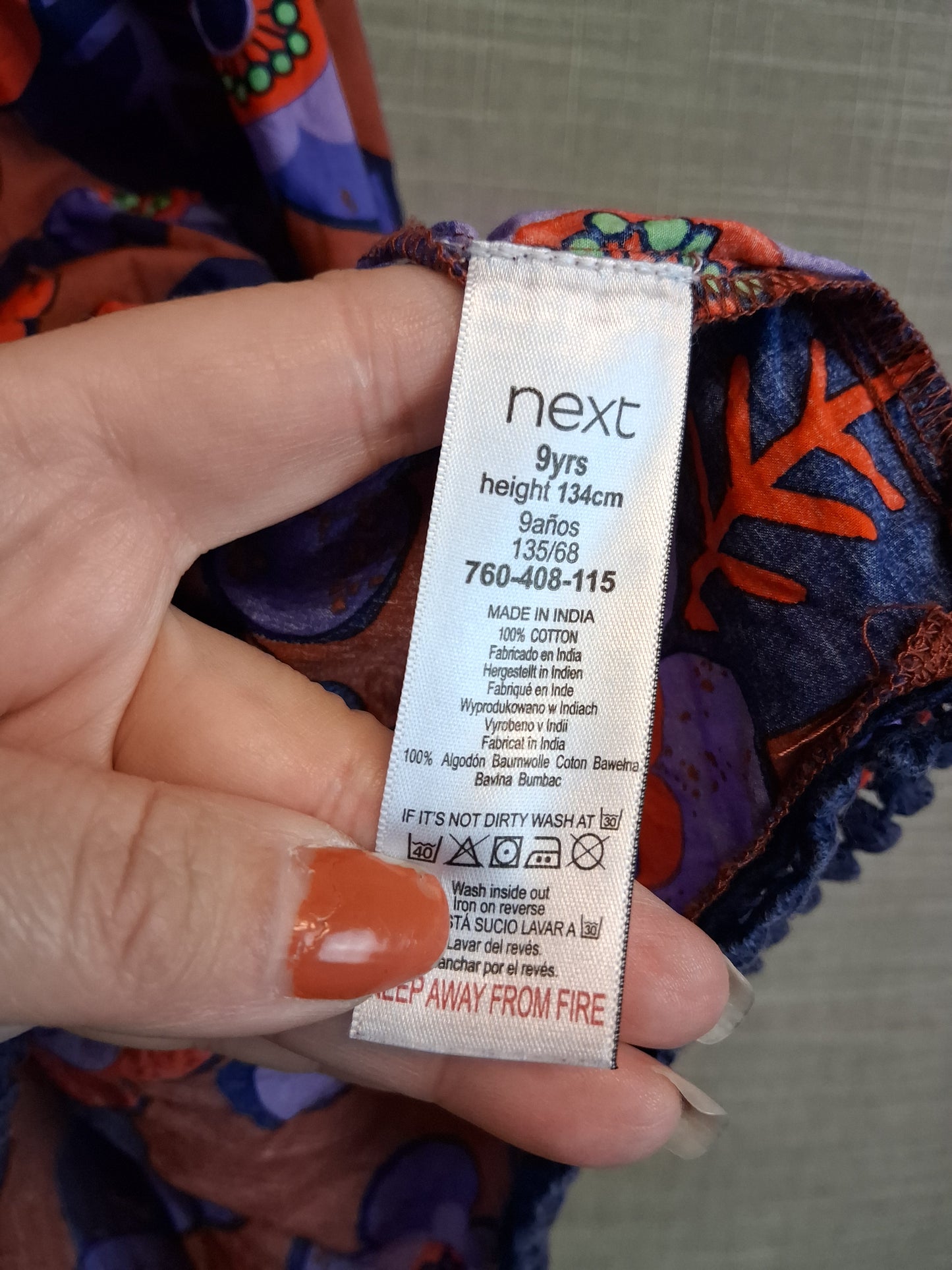 Next Girls Cotton Sundress Sleeveless Terracotta Mix Floral Age 9 Years