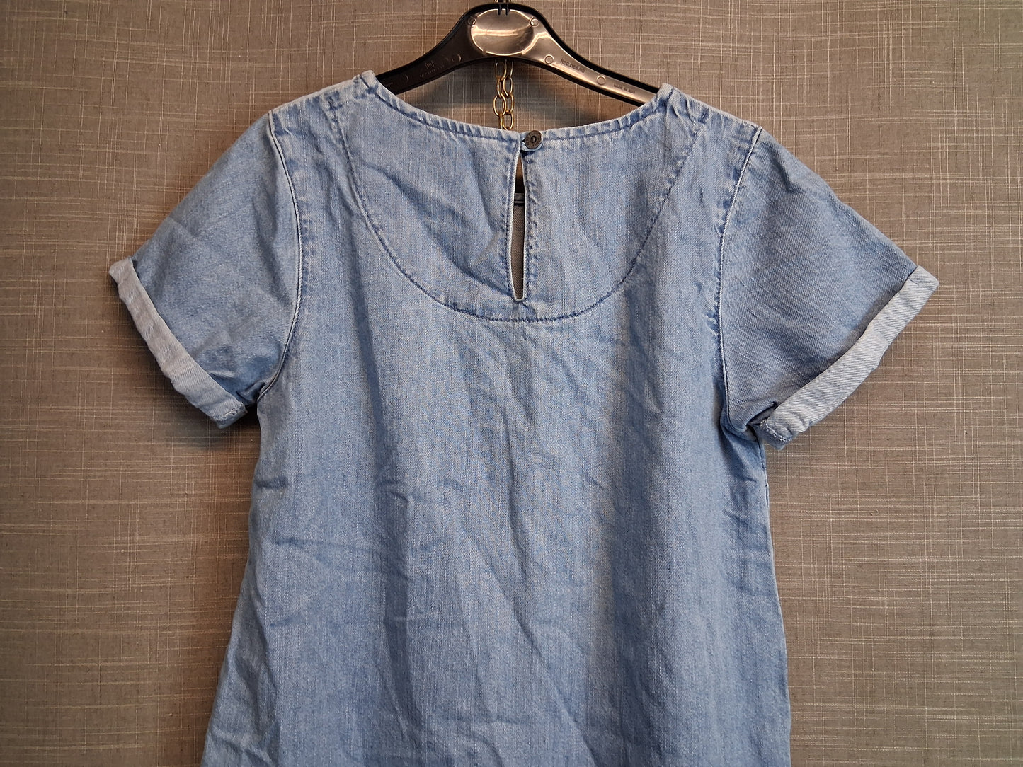 Next Girls Denim Blue A Line Dress Age 12 Years Short Sleeve