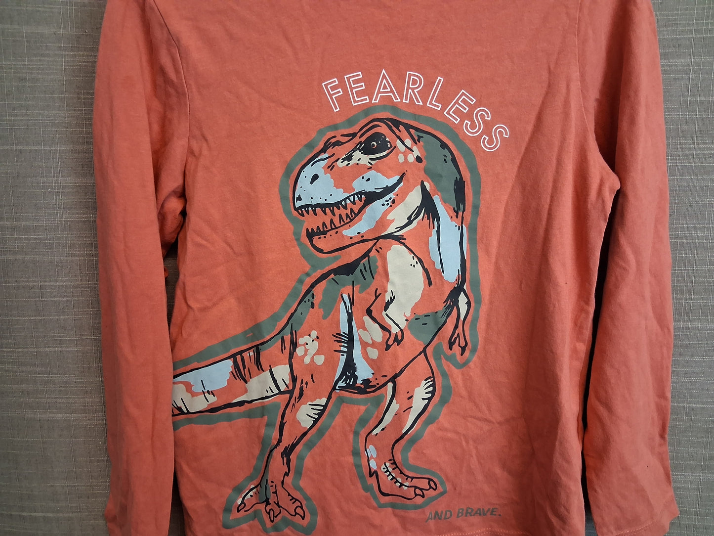 Nutmeg Long Sleeve Orange Dinosaur T-Shirt Age 8-9 Years