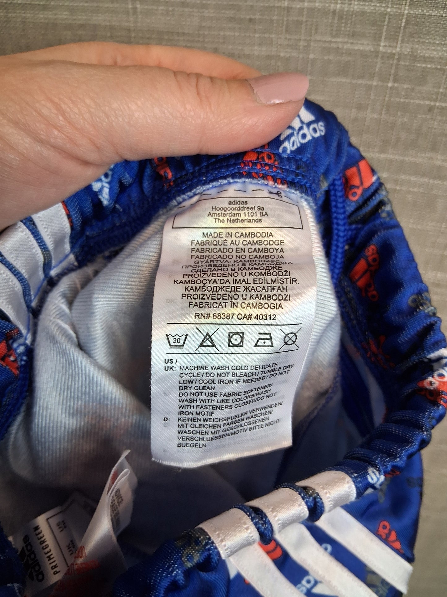 Adidas Boys Blue Joggers Age 6-9 Months