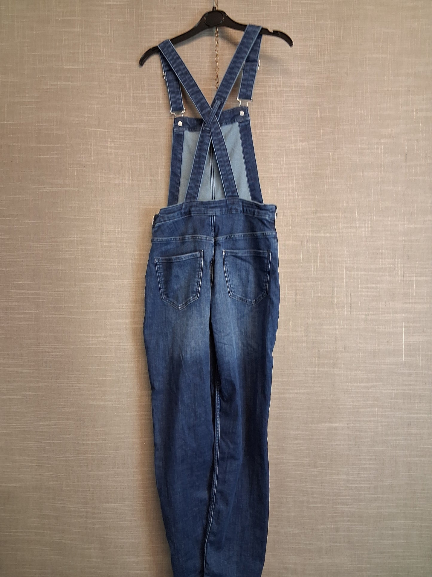 H&M Girls Denim Blue Dungarees Blue Frayed Hem Age 11-12 Years