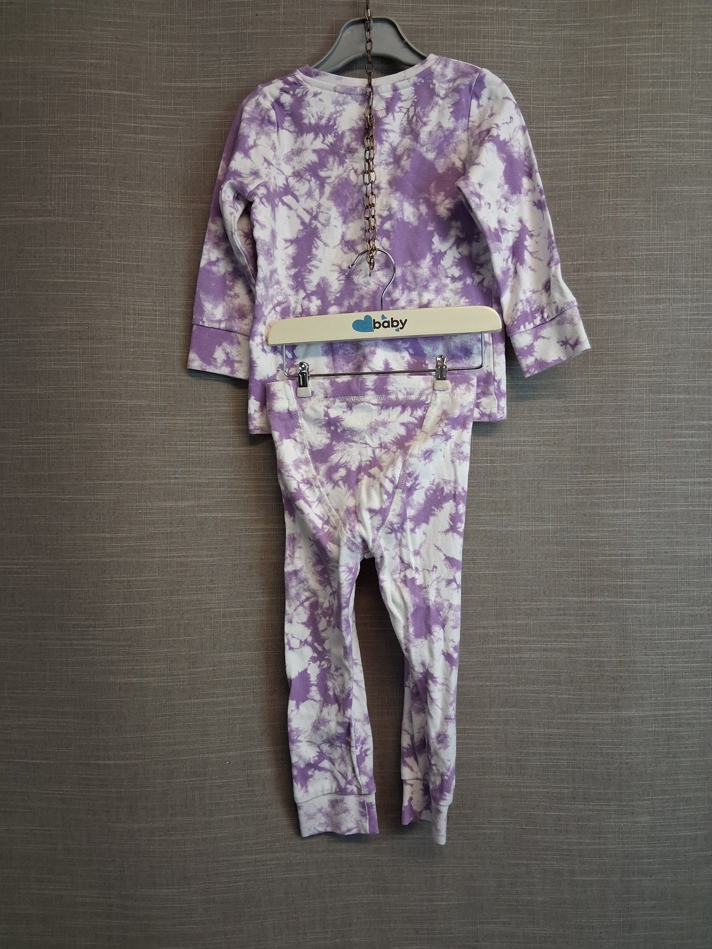 Next Girls Pyjamas PJs 2 Piece Set Purple Tie Dye Age 3-4 Years