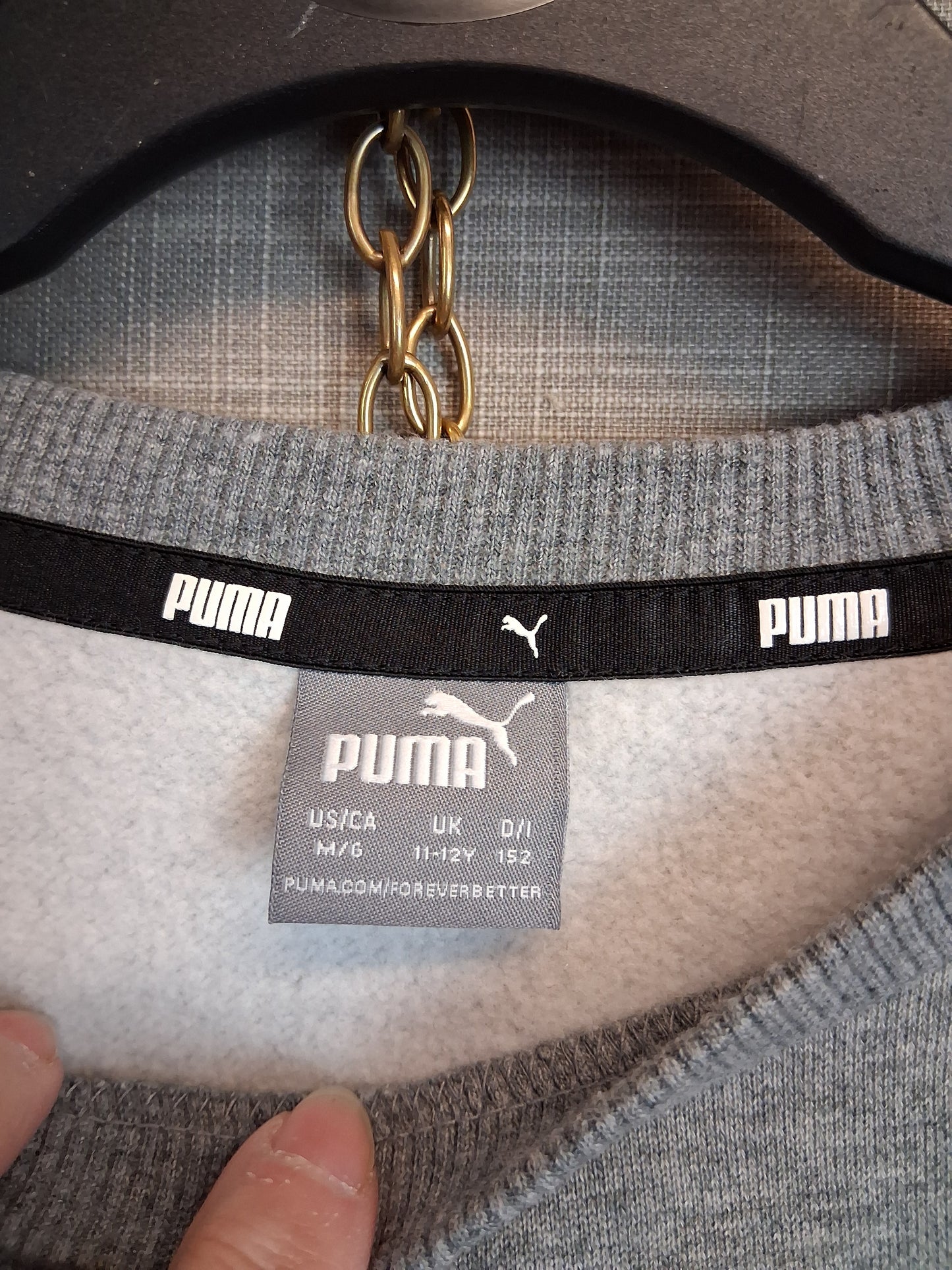 Puma Boys Grey Sweater Long Sleeve Jersey Age 11-12 Years