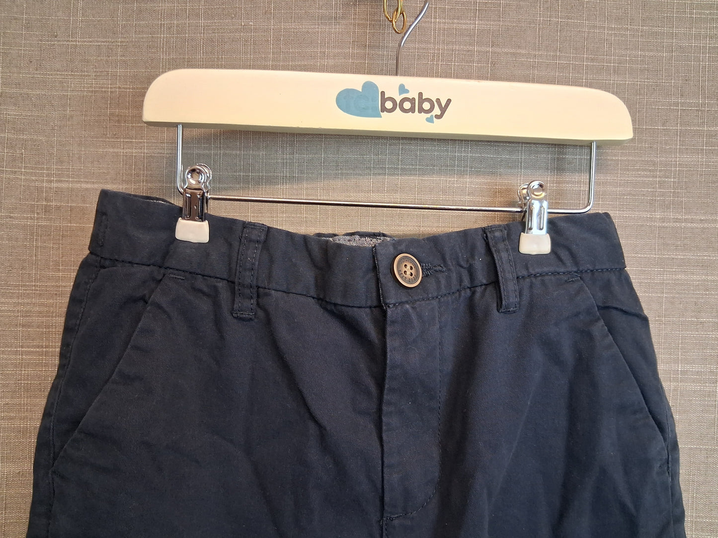 Next Boys Chino Shorts Blue Age 7 Years Adjustable Waist