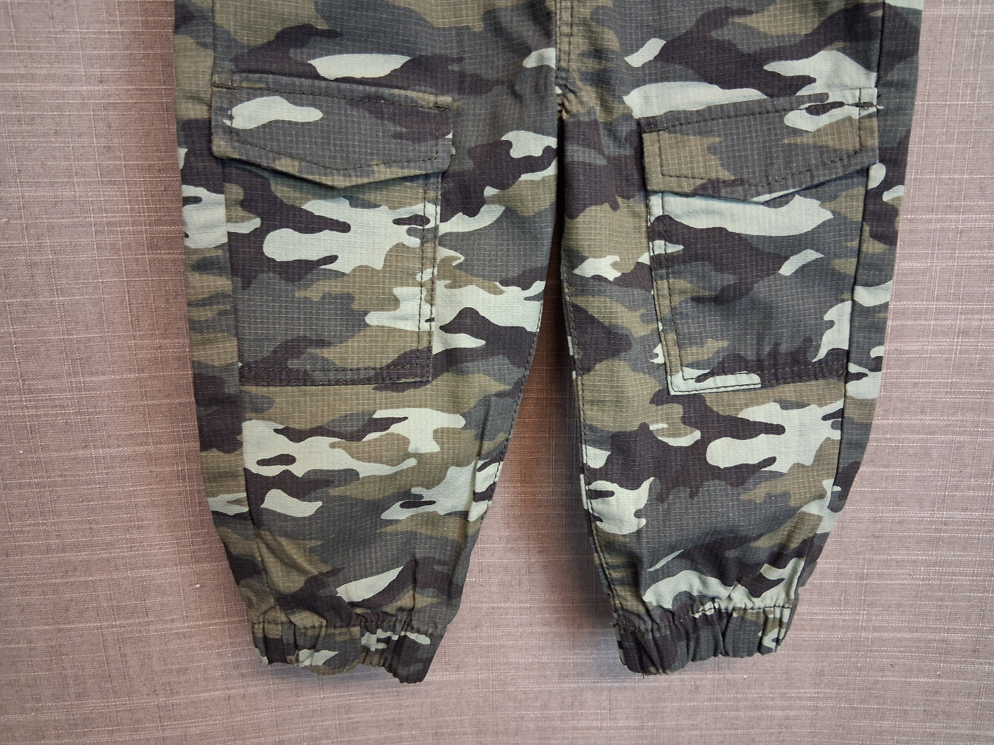 Nutmeg Boys Green Camouflage Cargo Trousers Age 9-12 Months