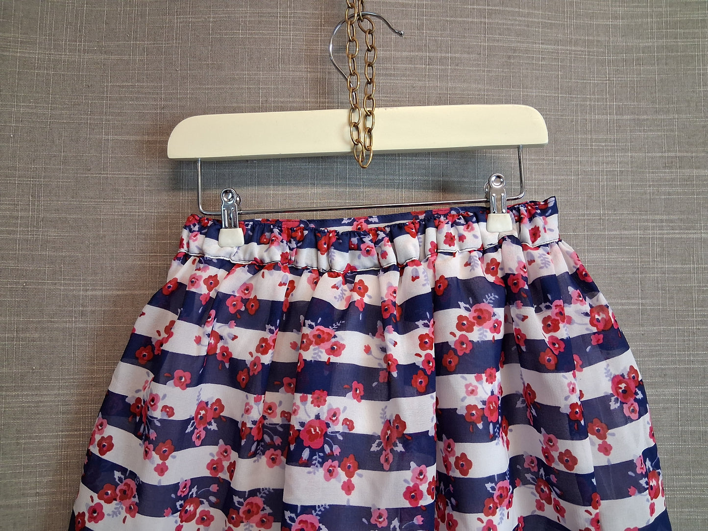Matalan Girls A Line Skirt Multicolour Striped Floral Age 2-3 Years