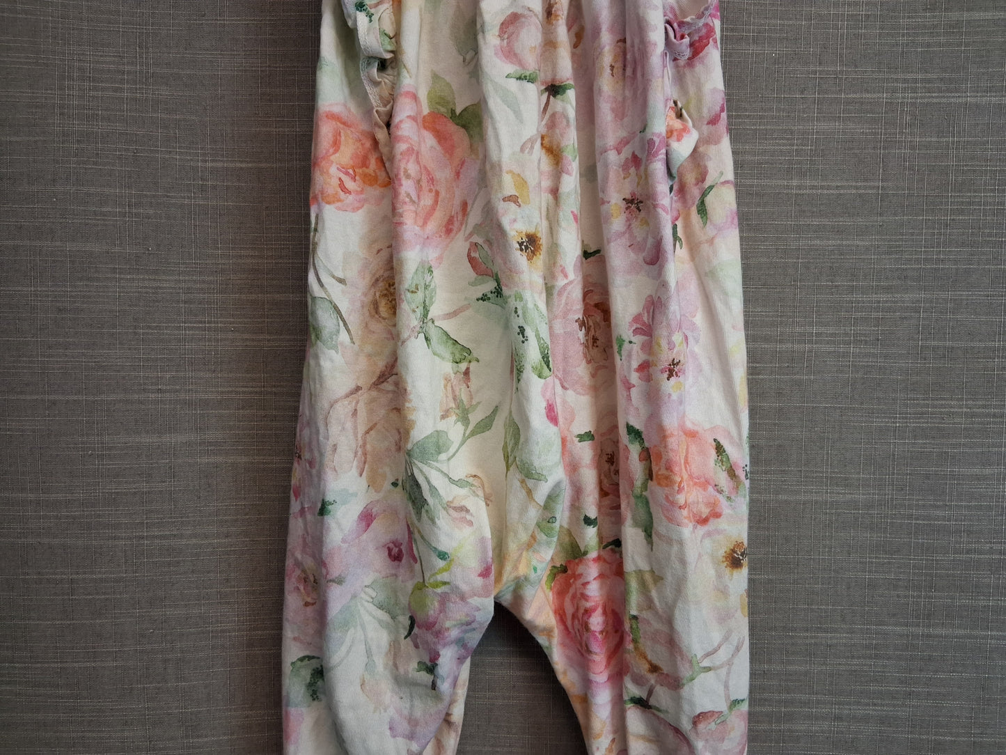 Next Girls Jersey Cream Floral One Piece Romper Age 3-4 Years