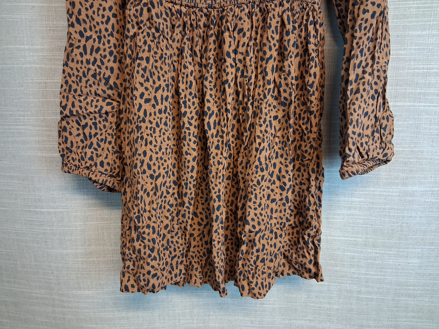 GAP Girls Animal Print Brown Gypsy Style Dress Age 12 Years Long Sleeve