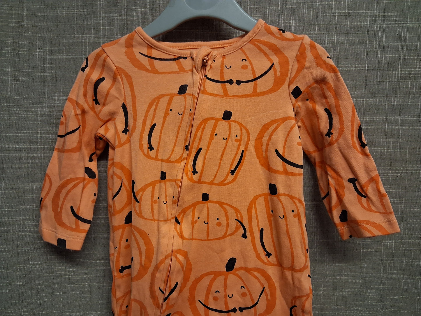 F&F Baby Halloween Pumpkin Theme Sleepsuit Romper Orange Age 6-9 Months