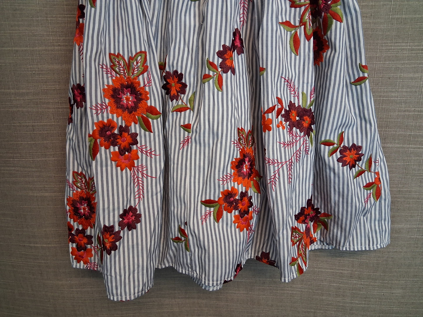 Next Girls Stripe Embroidered Floral Sleeveless Dress Age 9 Years