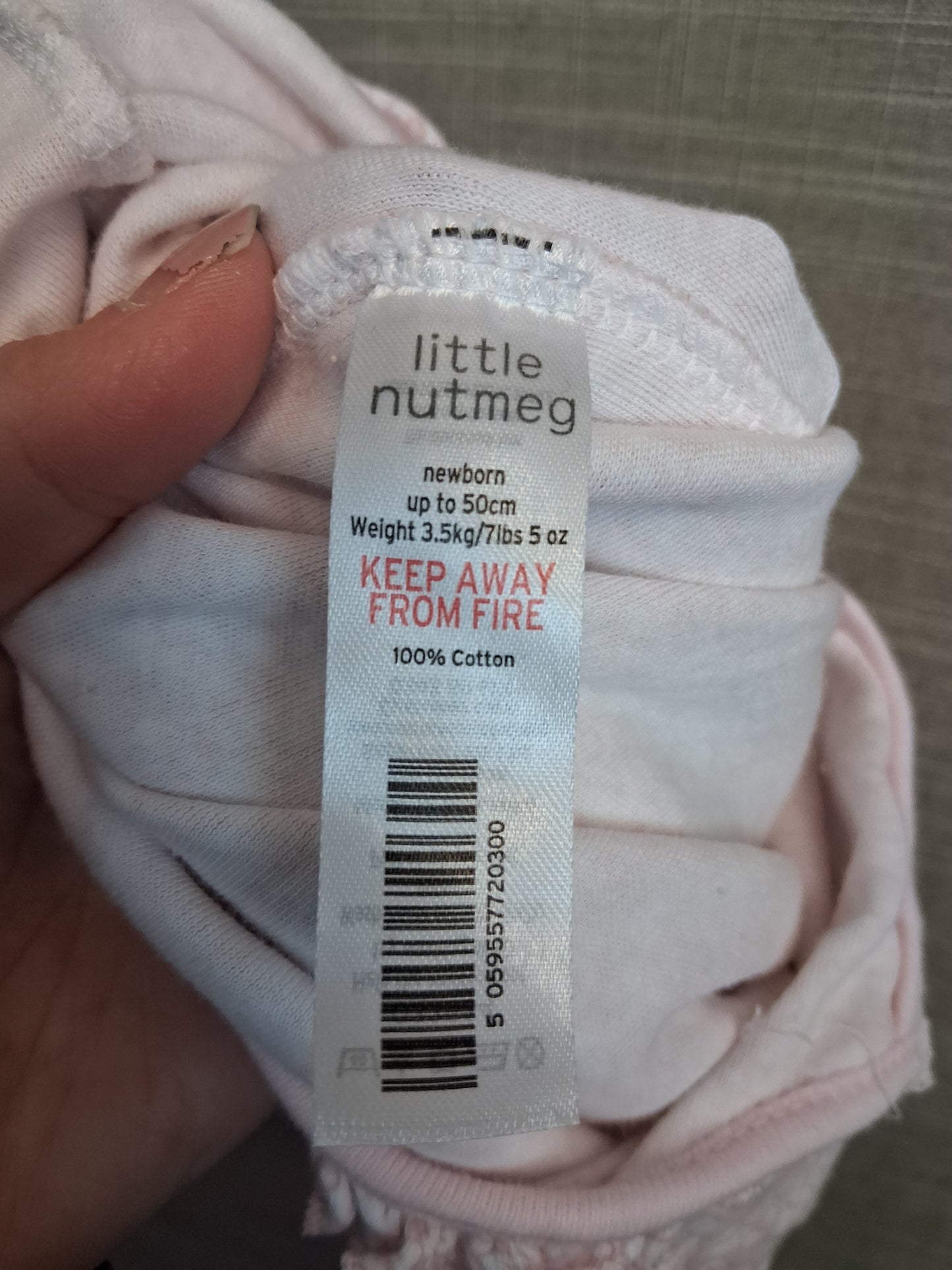 Nutmeg Girls Sleepsuits x2 Pink Purple Floral Age Newborn