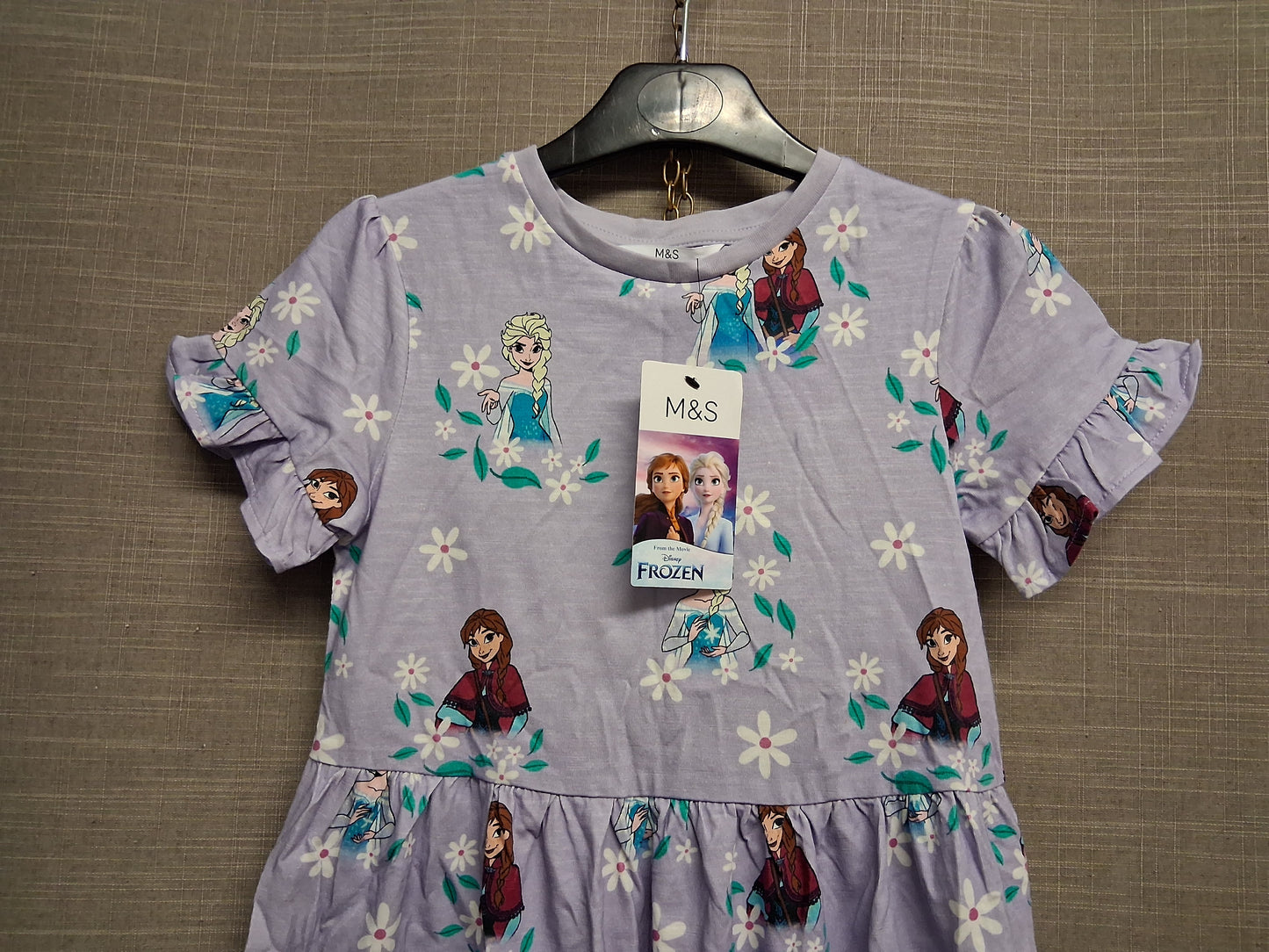 Marks & Spencer Frozen Lilac T-Shirt Dress Age 7-8 Years New