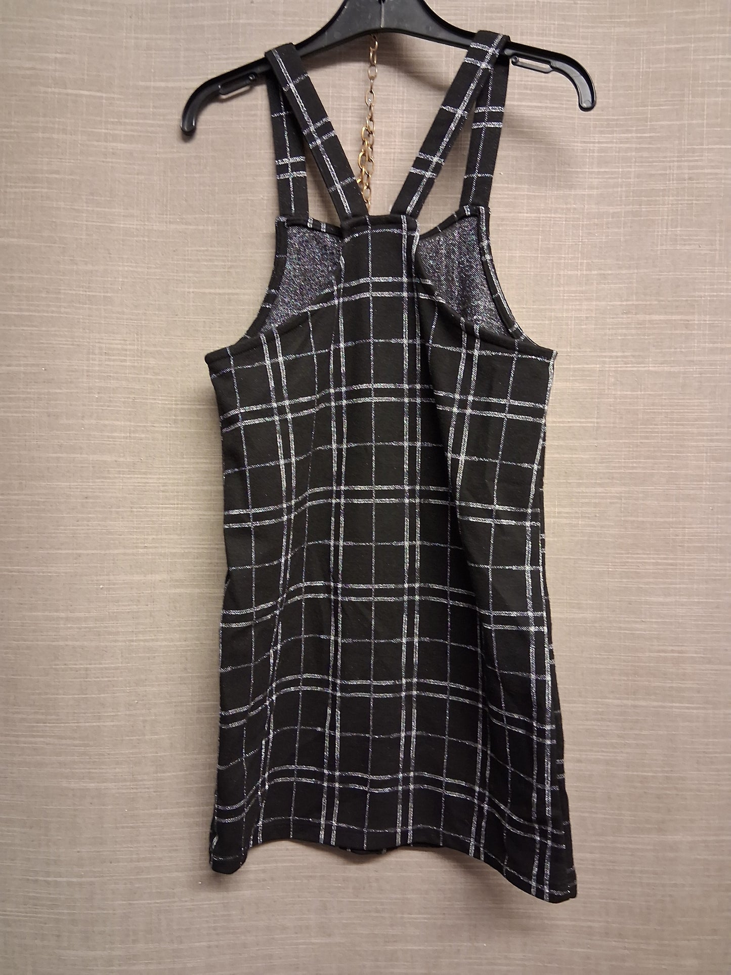 George Girl Pinafore Dress Black Check Age 8-9 Years