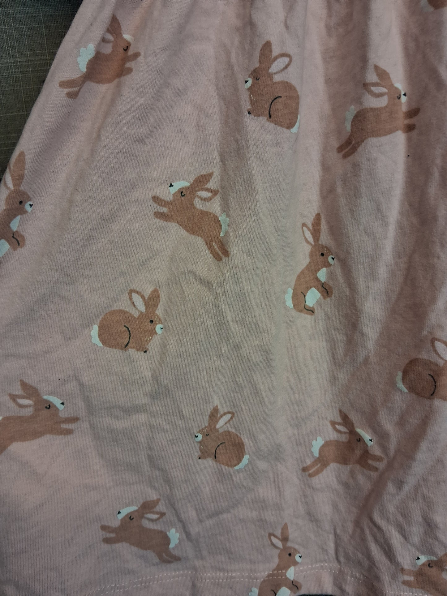 Next Girls Pink Bunny Theme Easter Dress Age 2-3 Years Short Sleeve Jersey
