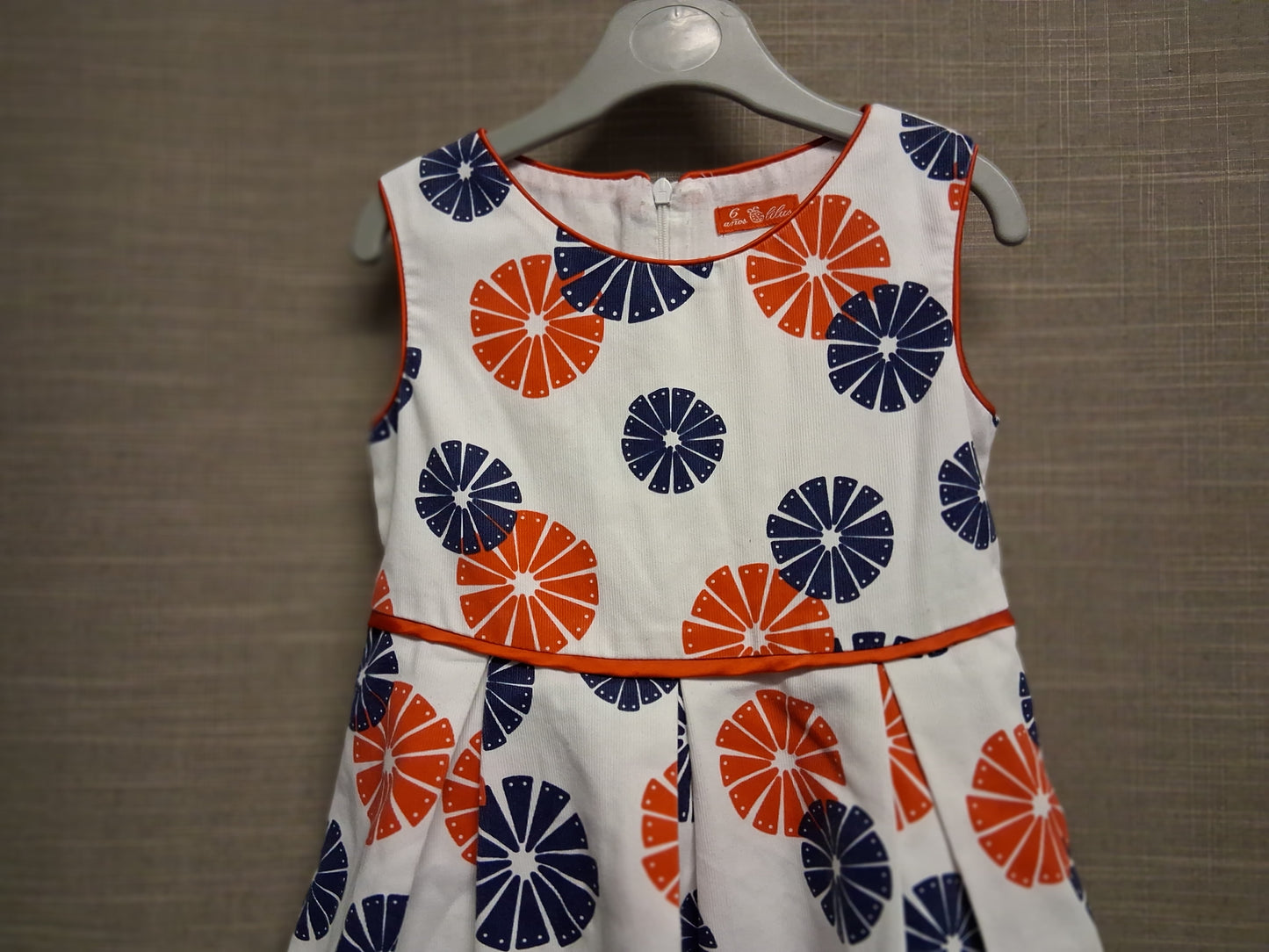 Lilus Girls Blue Red White A Line Floral Sleeveless Party Dress Age 6 Years