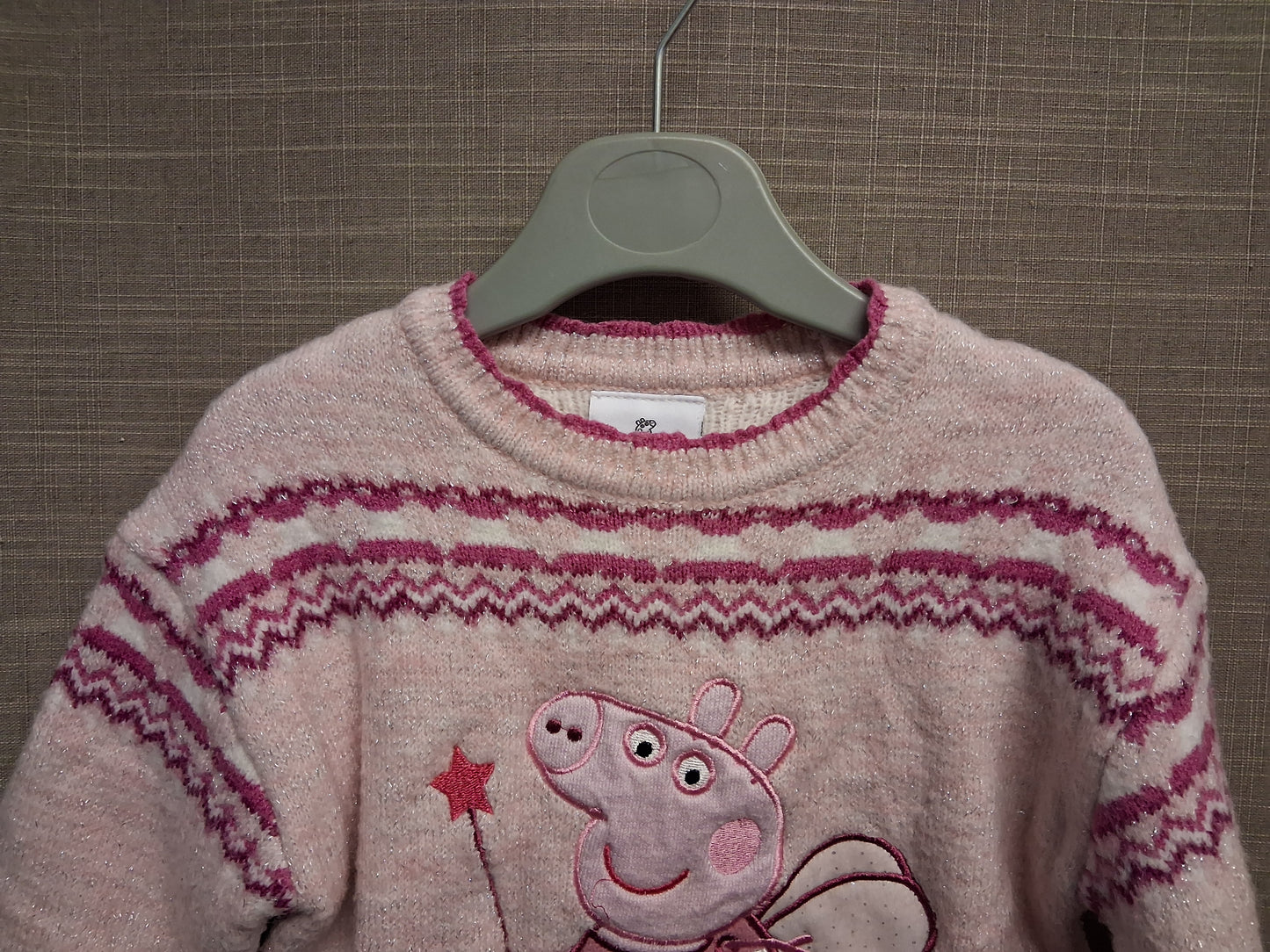 Nutmeg Peppa Pig Girls Pink Knitted Jumper Age 2-3 Years