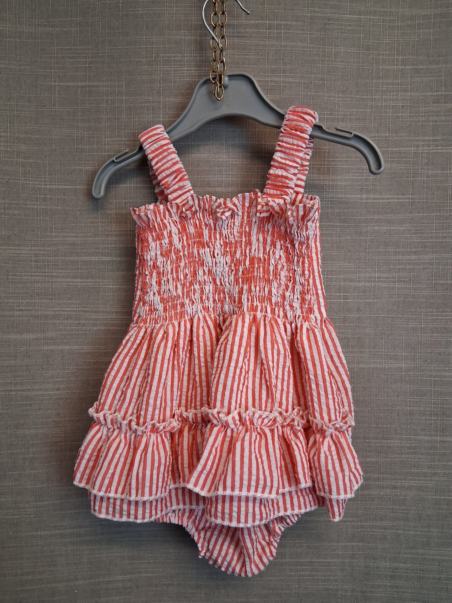 Shein Girls Red White Stripe Romper Age 2 years