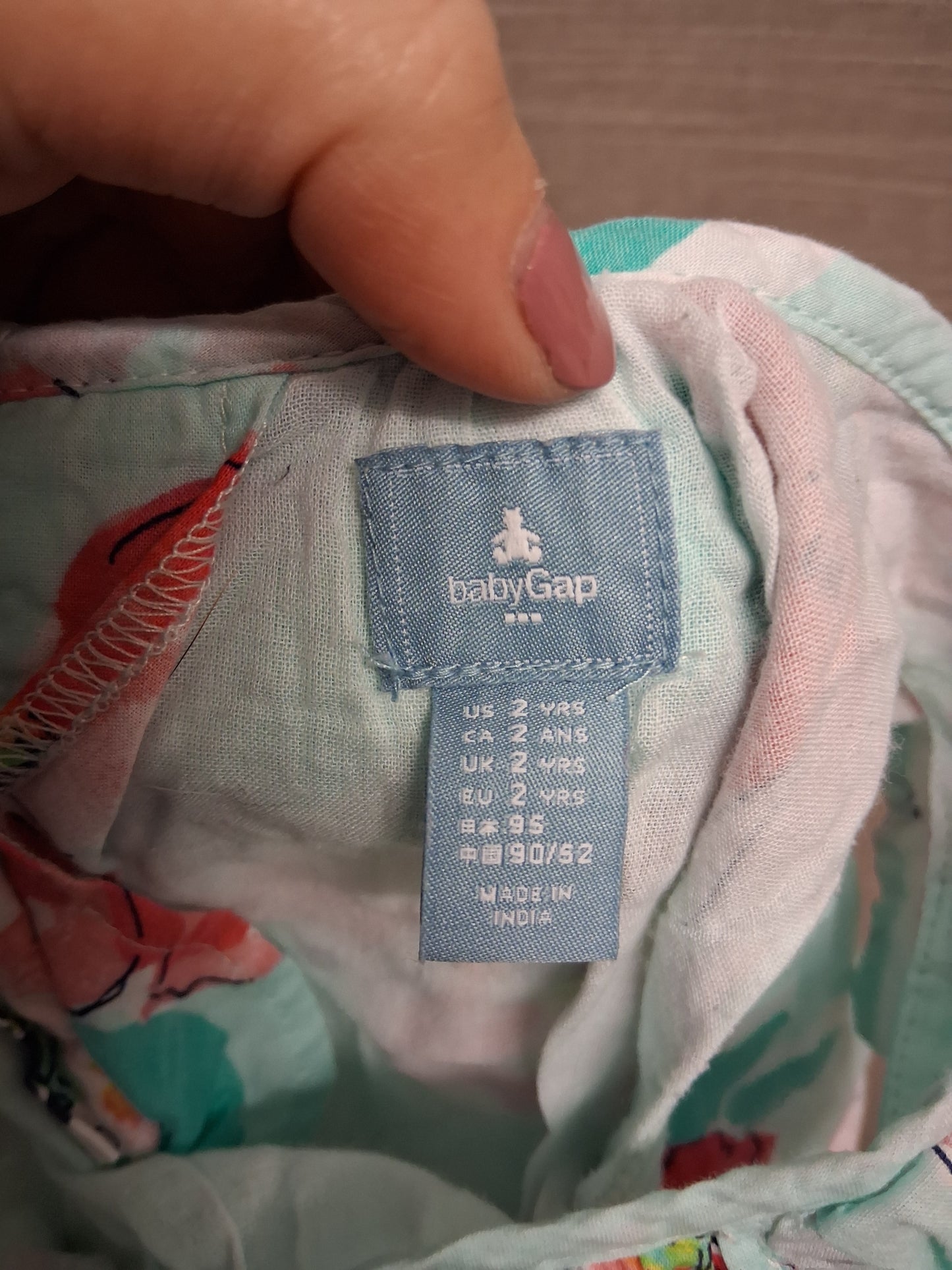 GAP Girls Green Floral Sleeveless Dress Age 2 Years