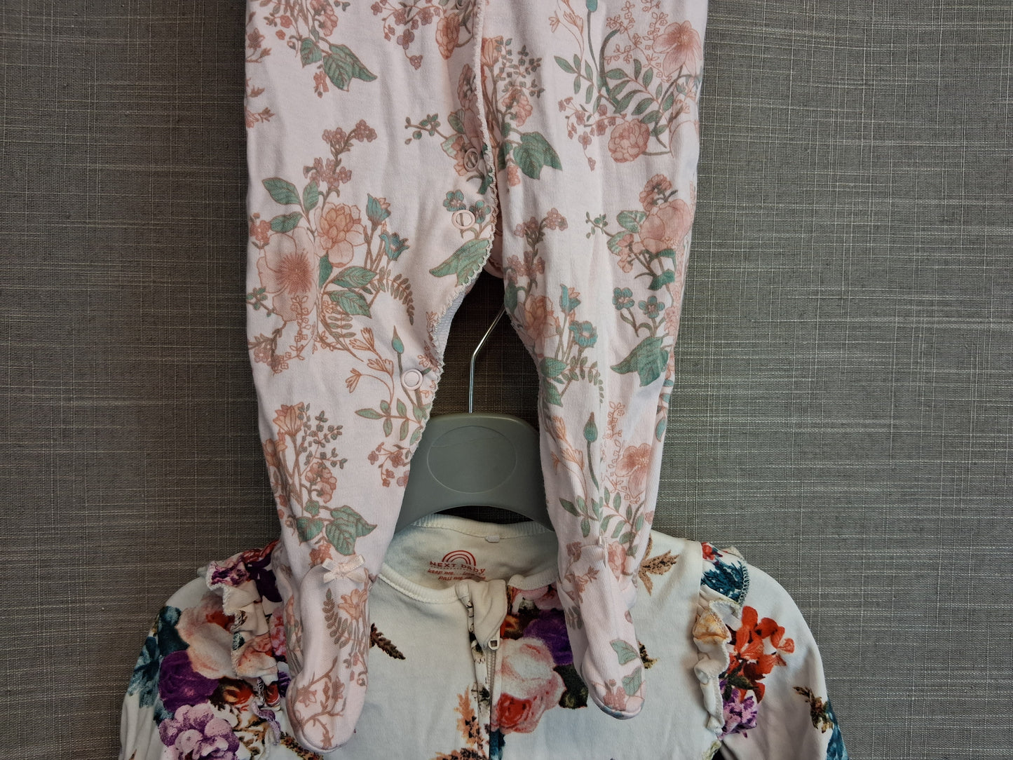 Next Girls Sleepsuits One Piece X2 Multicolour Floral Age 0-3 Months