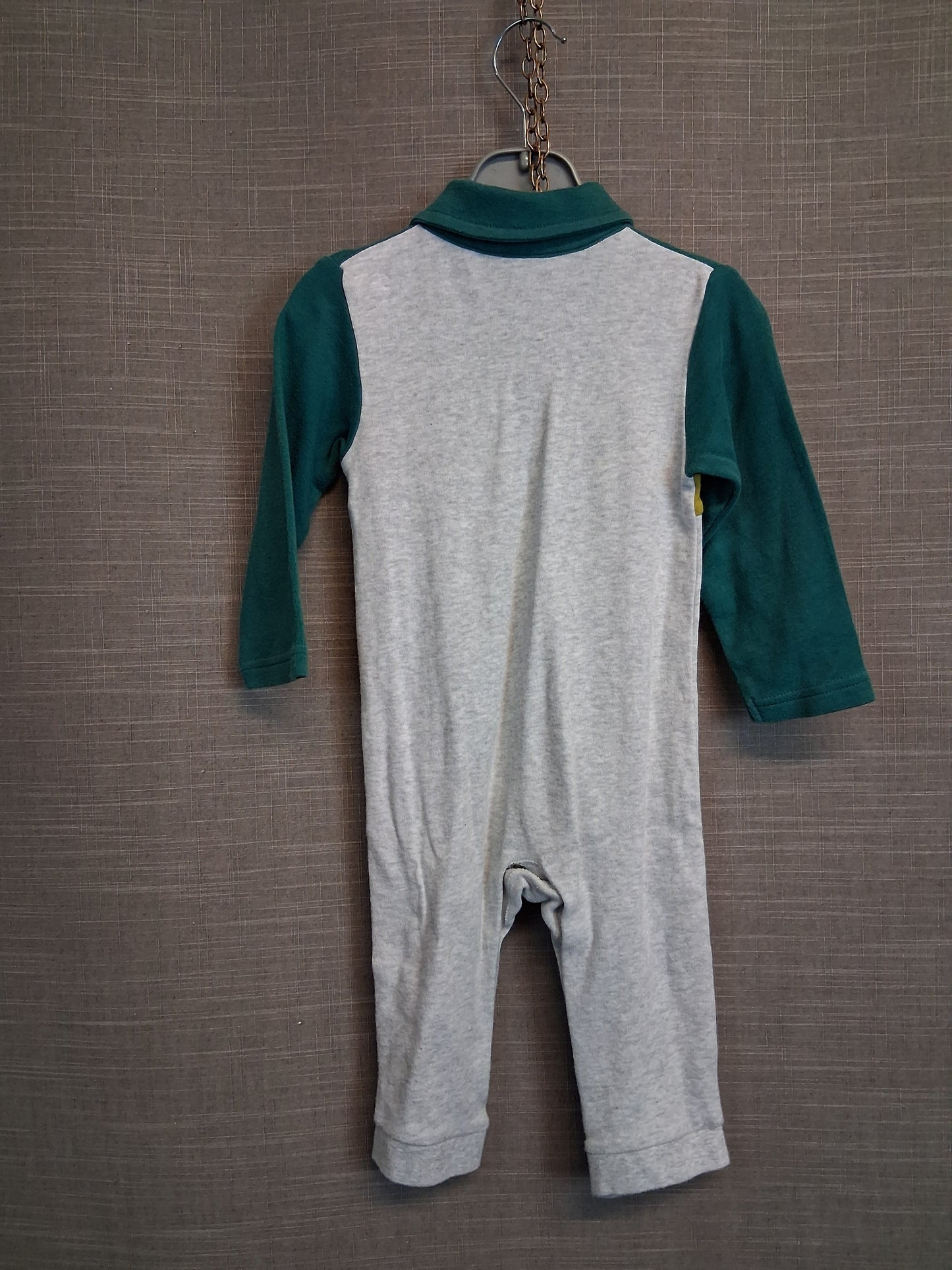 Nutmeg Boys Grey Green One Piece Sleepsuit Age 9-12 Months