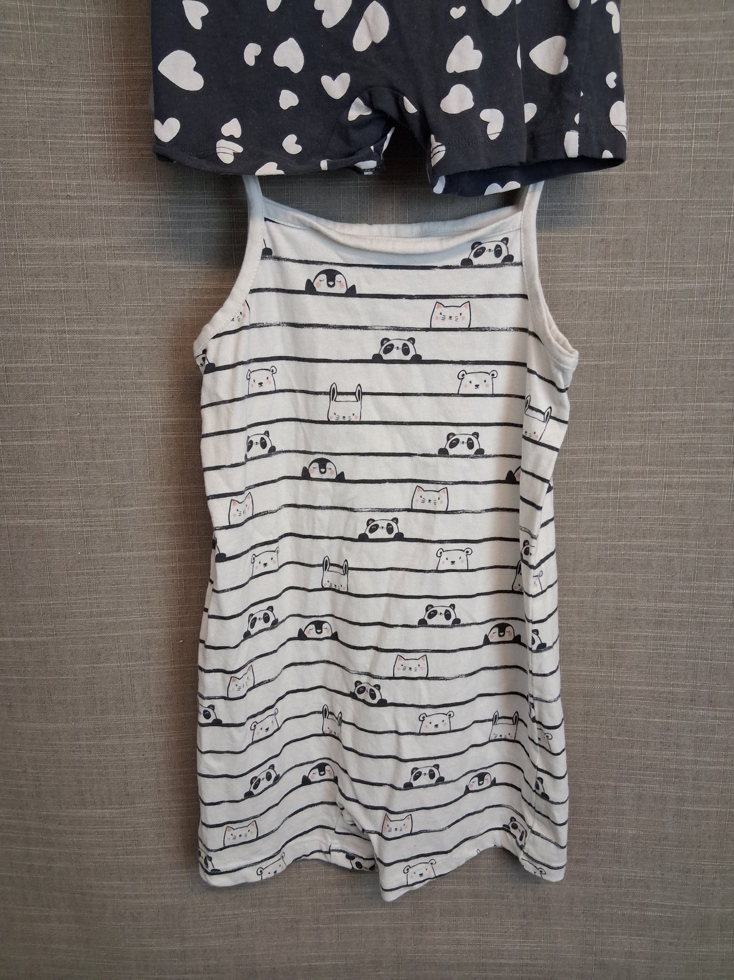 George Girls Summer Jersey Playsuits 2 Pack Multicolour Age 3-4 Years