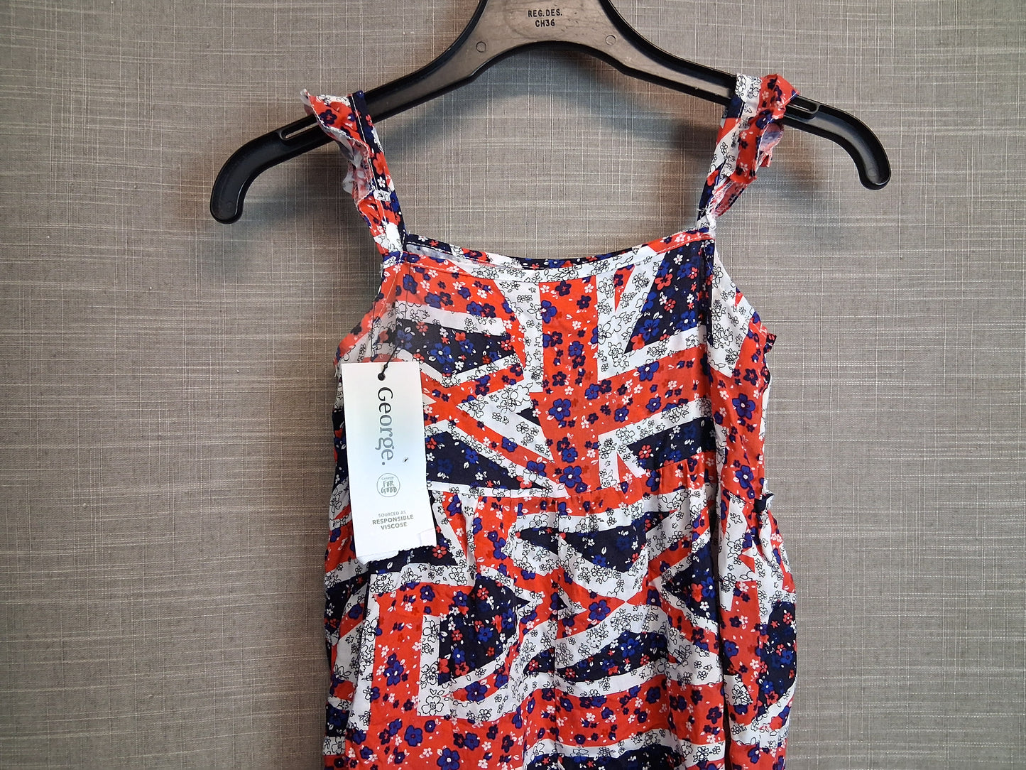 George Girls Union Jack Dress Age 3-4 Years Multicolour New