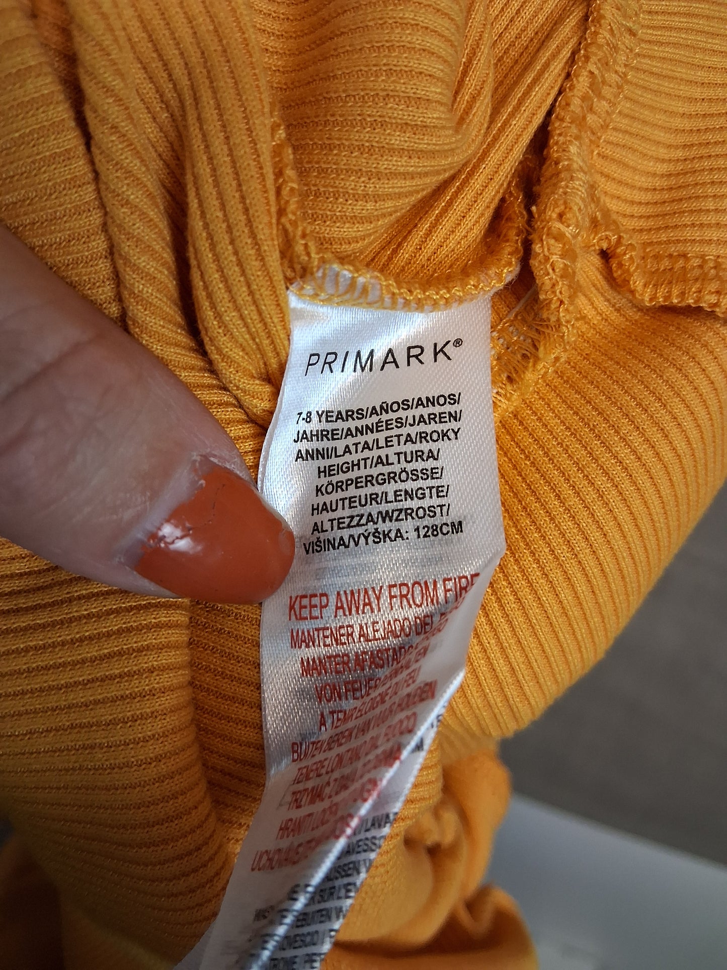 Primark Girls Yellow Playsuit Tie Front Age 7-8 Years