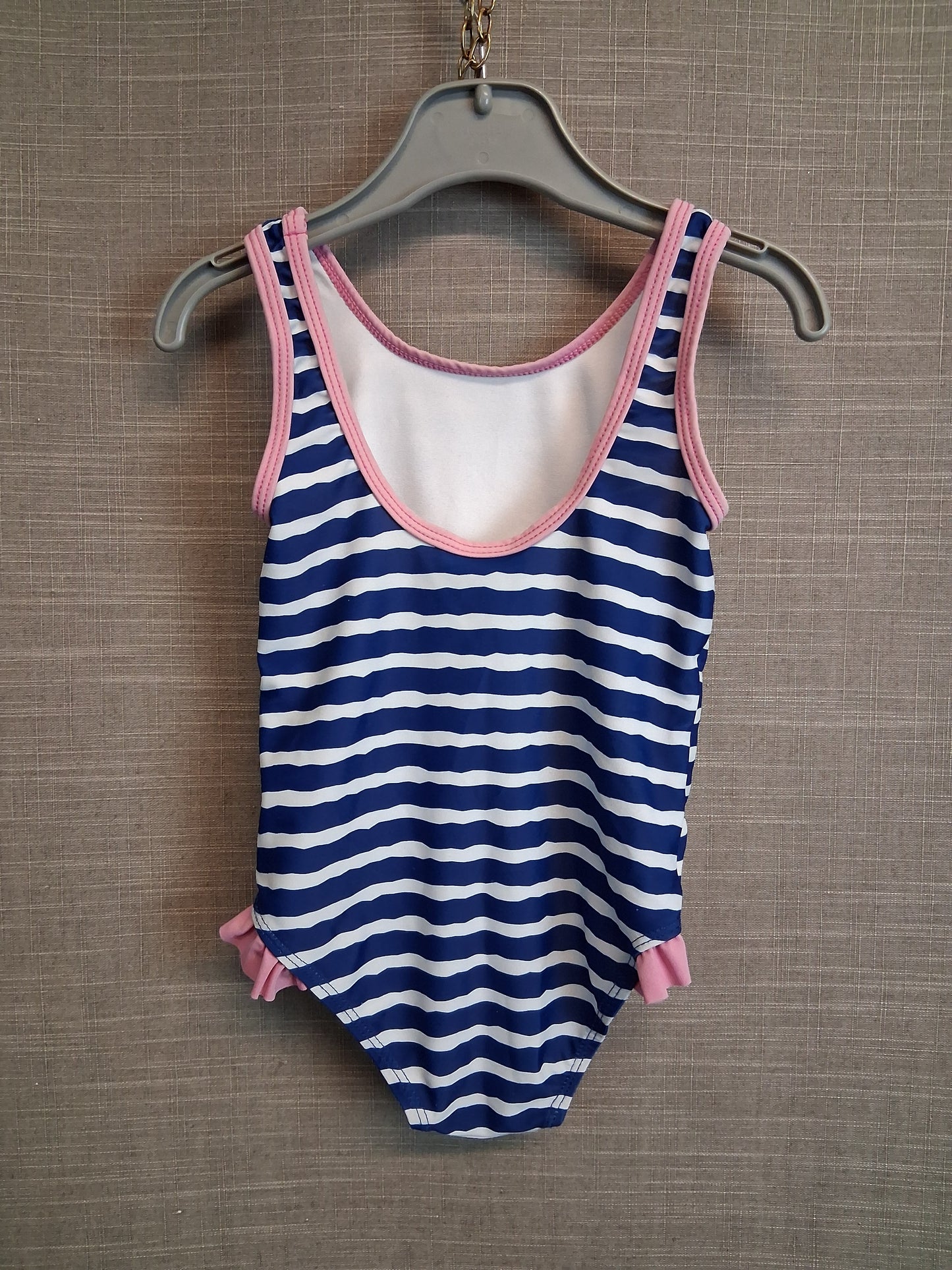 Paw Patrol George Skye Swimsuit One Piece Blue White Striped Age 3-4 years