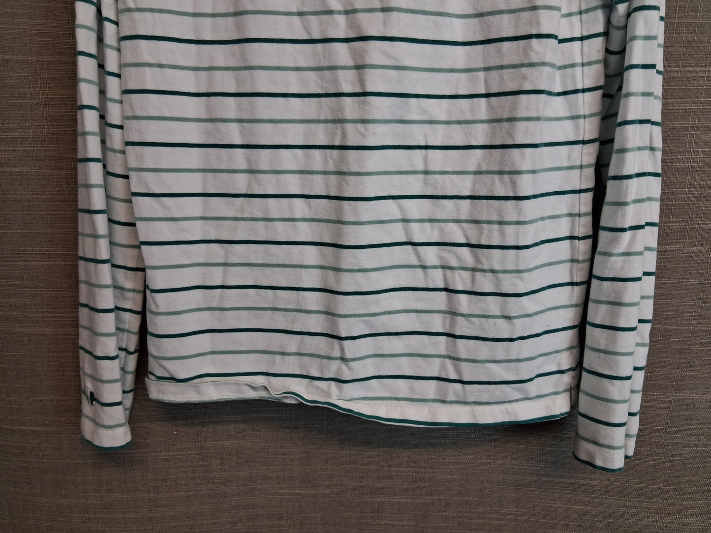 FatFace Girls Long Sleeve Jersey T-Shirt Age 12-13 Years Green Stripe