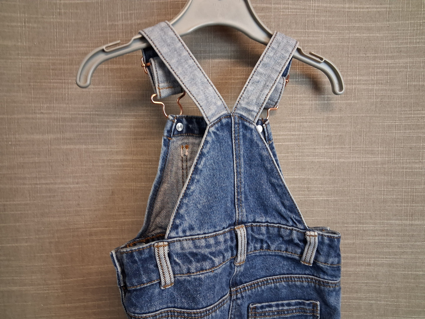 Nutmeg Boys Blue Denim Dungaree Shorts Age 12-18 Months