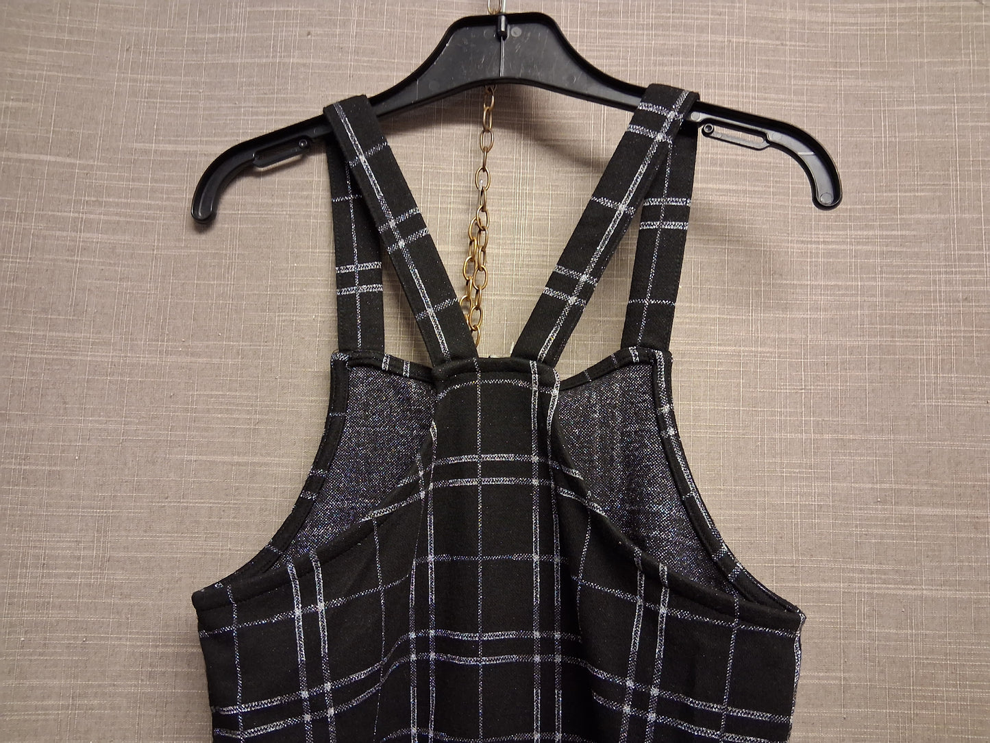 George Girl Pinafore Dress Black Check Age 8-9 Years