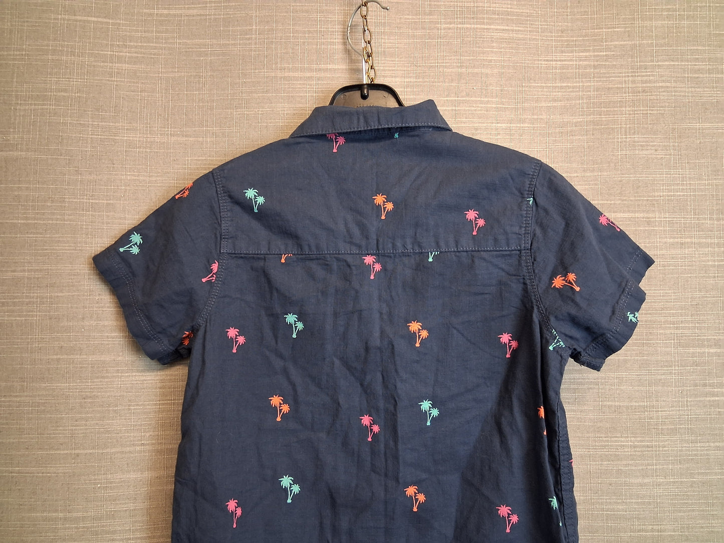 TU Boys Blue Palm Tree Short Sleeve Shirt Age 10 Years
