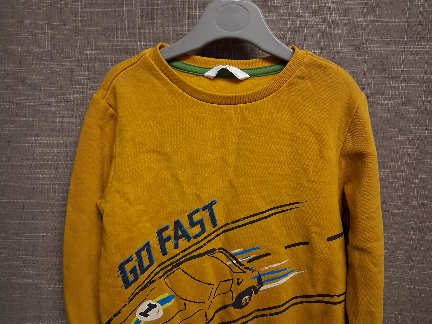 Marks & Spencer Racing Car Theme Yellow Jumper Age 5-6 Years