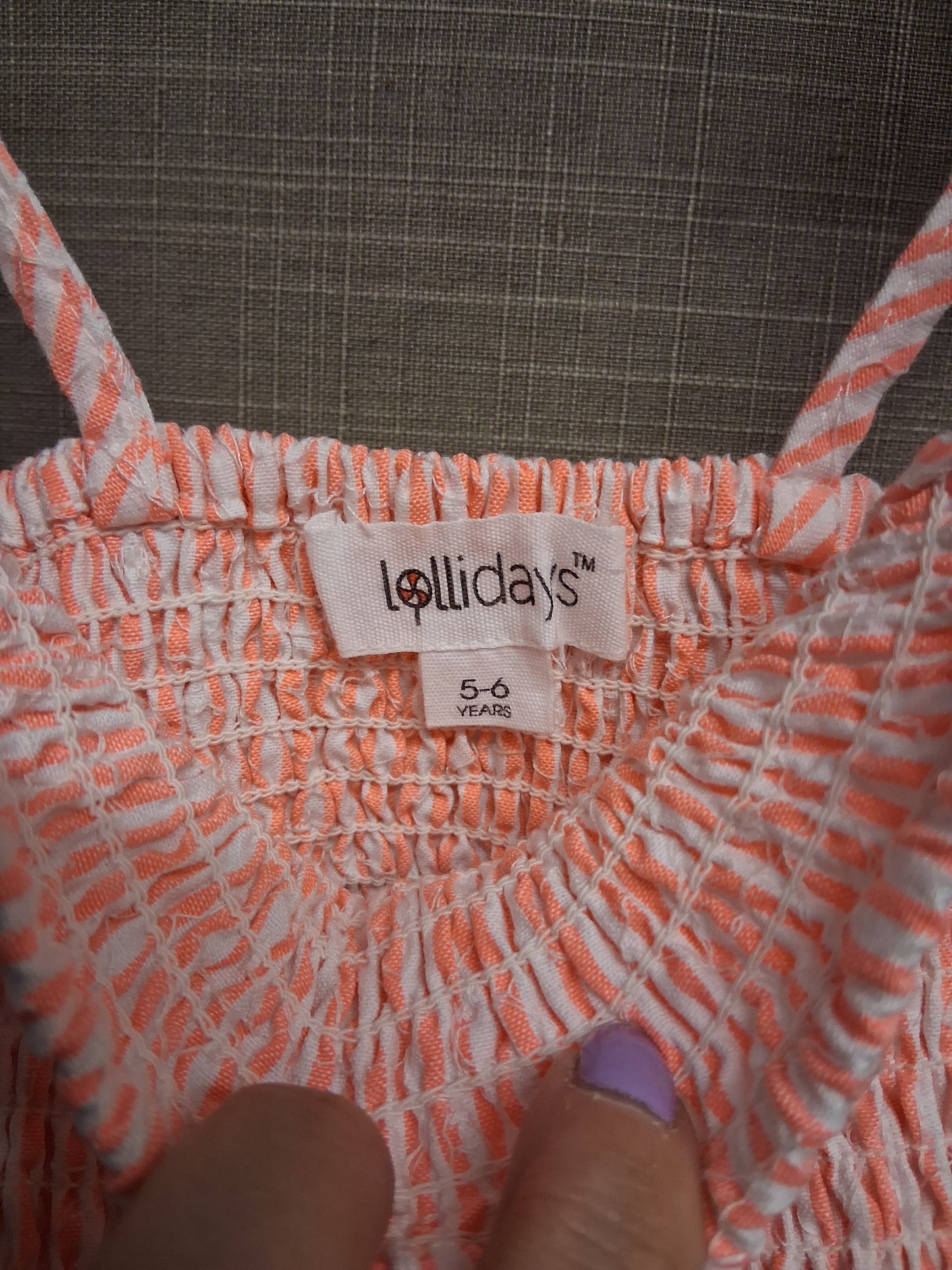 Lollidays Pink White Striped A Line Sundress Age 5-6 Years