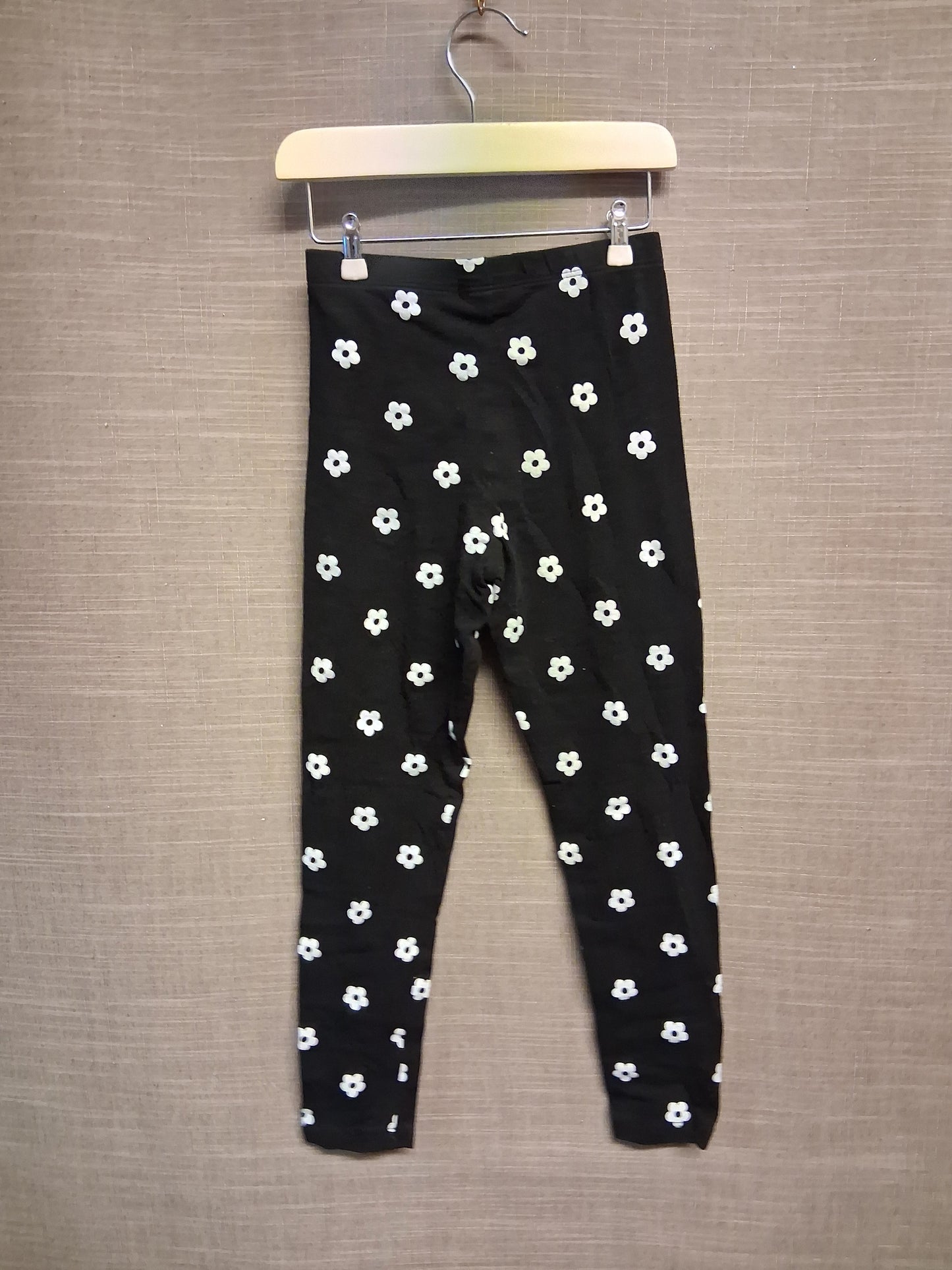 Matalan Black Floral Jersey Leggings Age 7 Years