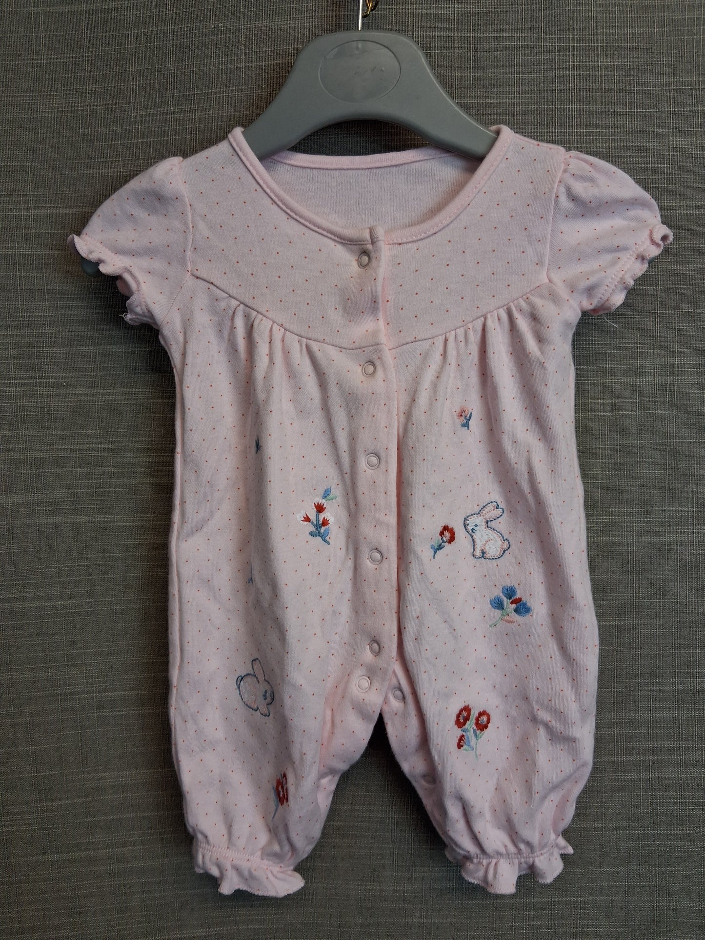 Baby Girl Jersey Pink Bunny Summer Romper Age Newborn