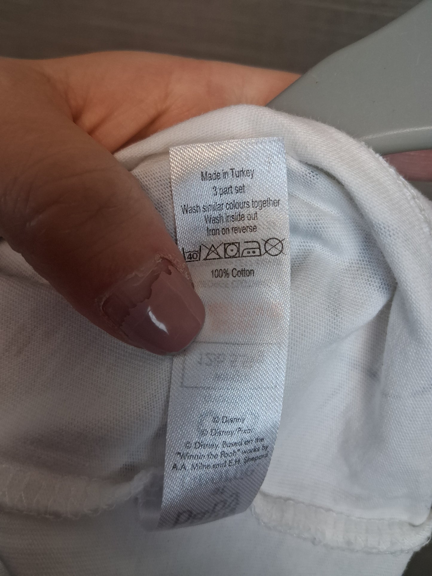 Disney Mickey Mouse White Long Sleeve T-Shirt Age 0-3 Months