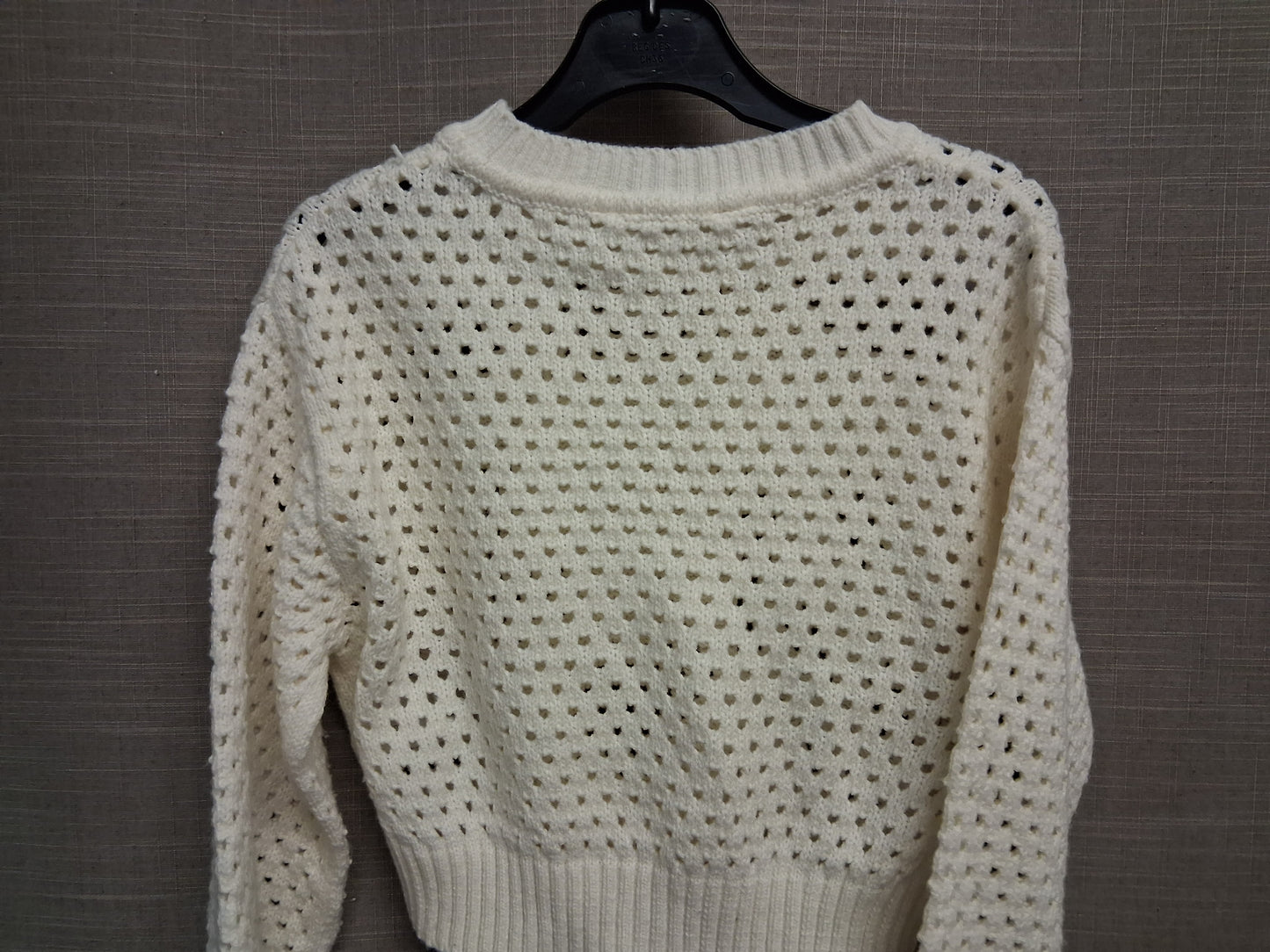 H&M Girls Cream Crochet Cropped Sweater Jumper Age 8-10 years