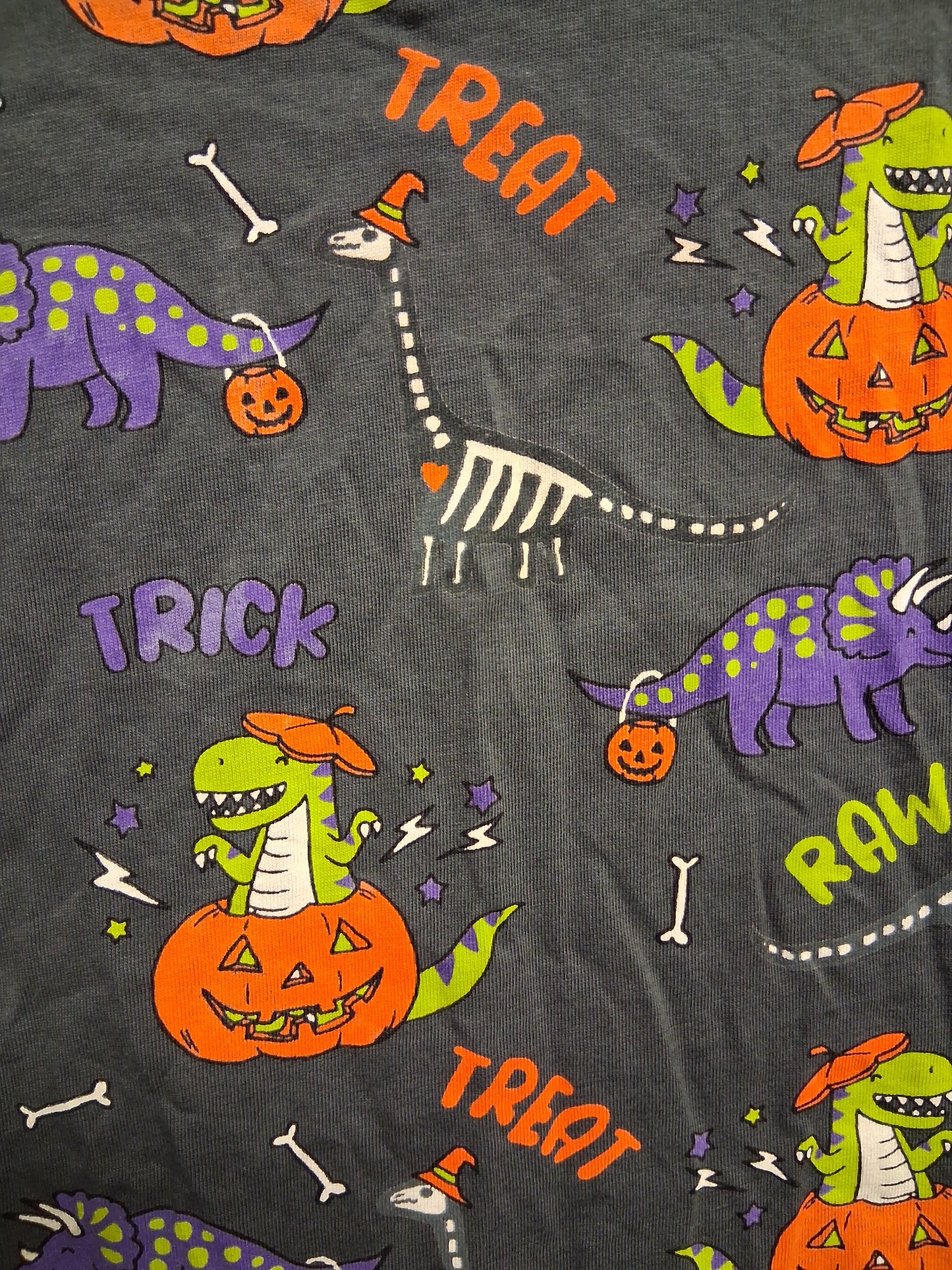 Primark Halloween Dinosaur Theme Long Sleeve T-Shirt Grey Jersey Age 2-3 Years