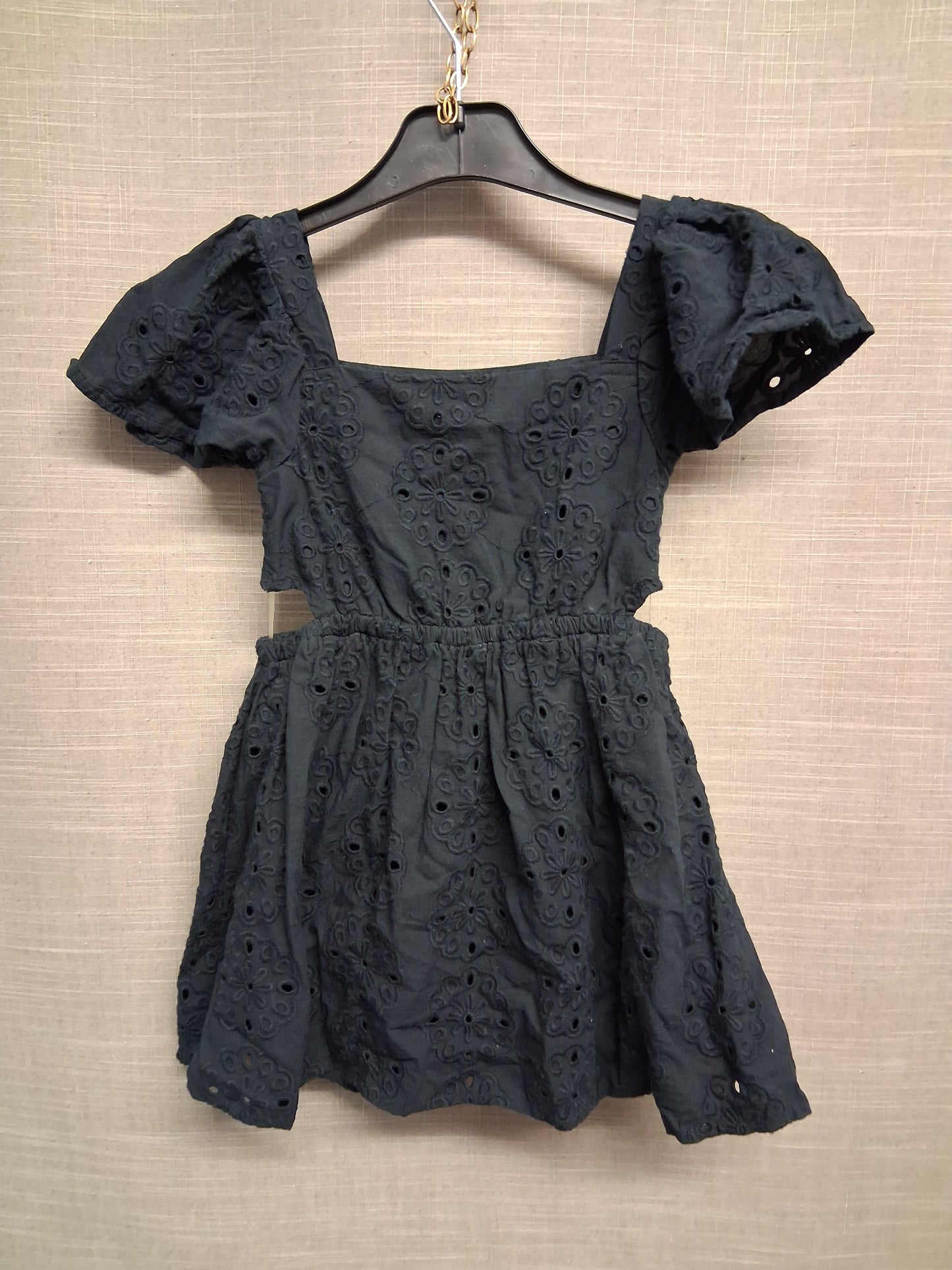 F&F Girl Black Brodiere Anglaise Cutout sides Summer Dress Age 5-6 Years