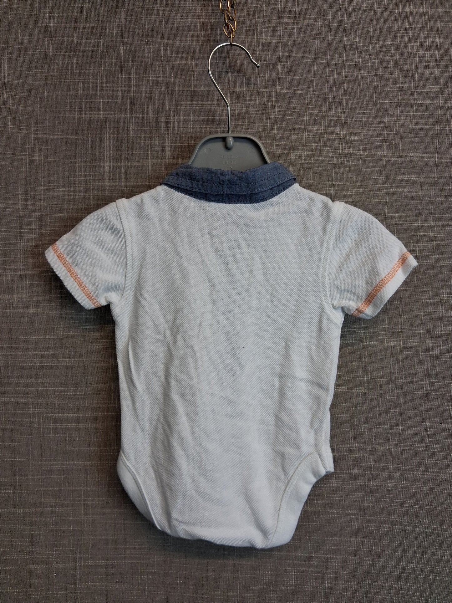 Next Boys Polo Bodysuit Short Sleeve Age 0-3 Months