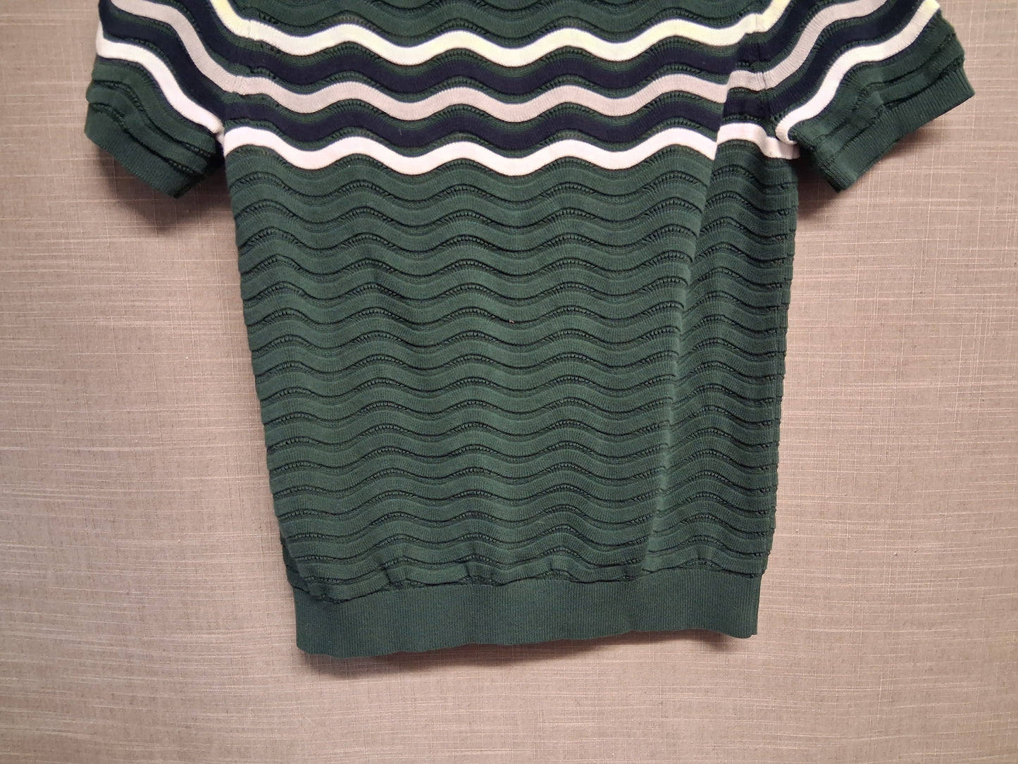 Reiss Boys Green 1/4 Zip Short Sleeve Cotton Knitted Jumper Age 11-12 Years