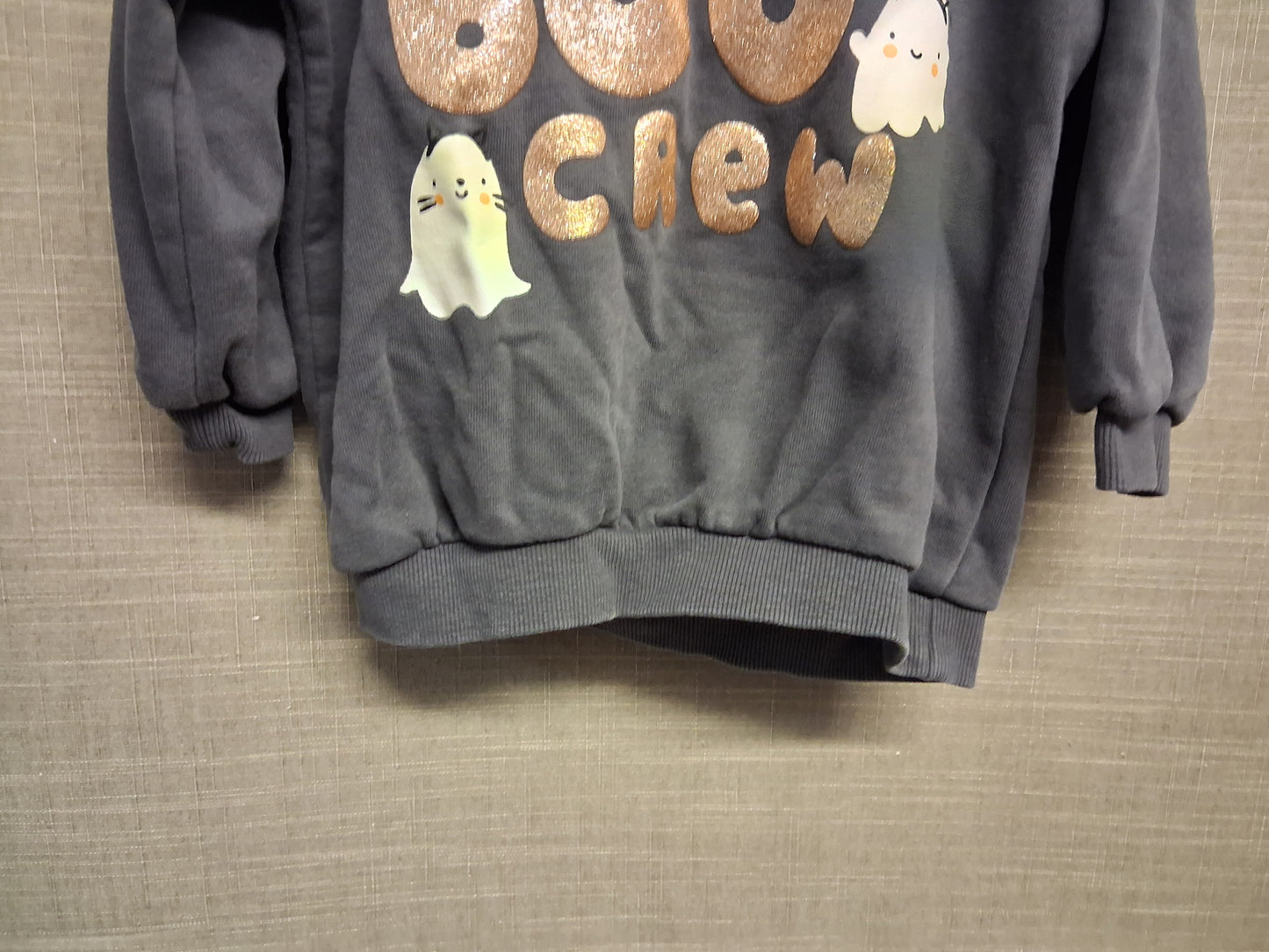 George Girls Halloween 'Boo Crew' Grey Long Sleeve Sweater Age 2-3 Yearsv