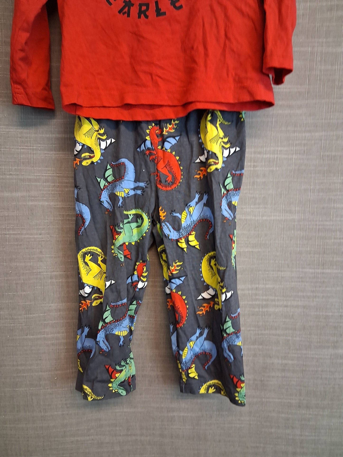 Primark Boys Dragon Theme Pyjamas PJ Set 2 Piece Multicolour Age 18-24 Months