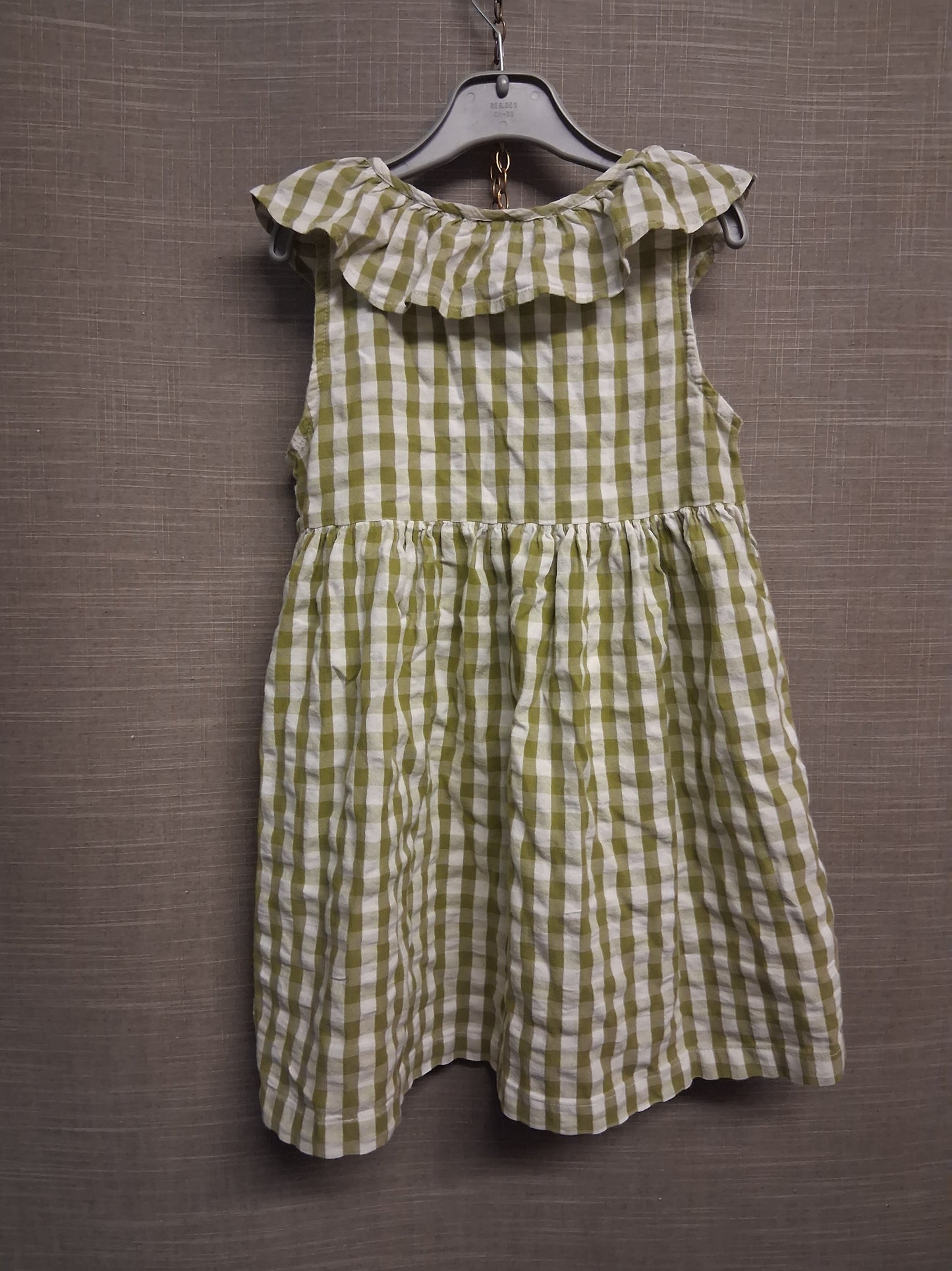 Next Girls Sage Green Check Sleeveless Dress Age 4-5 Years
