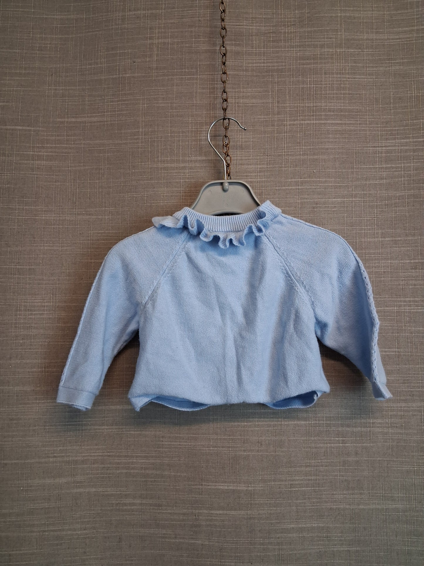 TU Girls Pale Blue Knitted Cardigan Age 3-6 Months