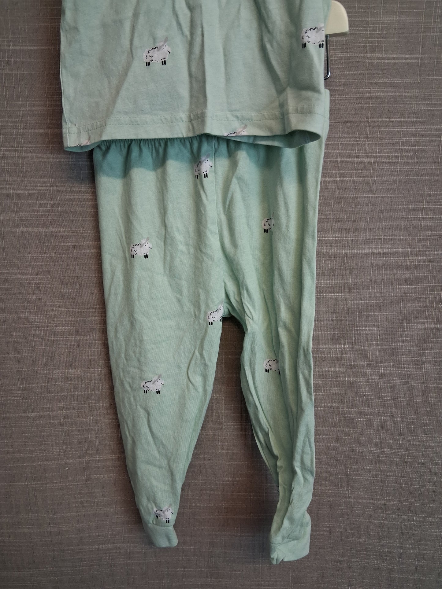 George Girl Lamb Sheep Print Green Pyjamas PJs Set Age 18-24 Months