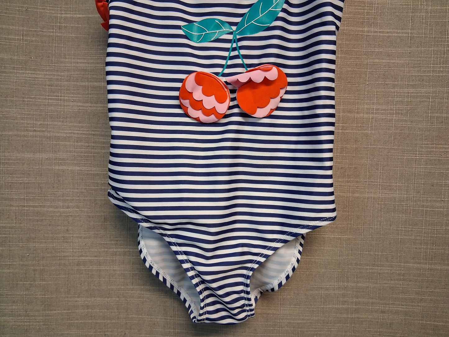 Primark Girls Blue White Stripe Swimsuit One Piece Age 6-7 Years